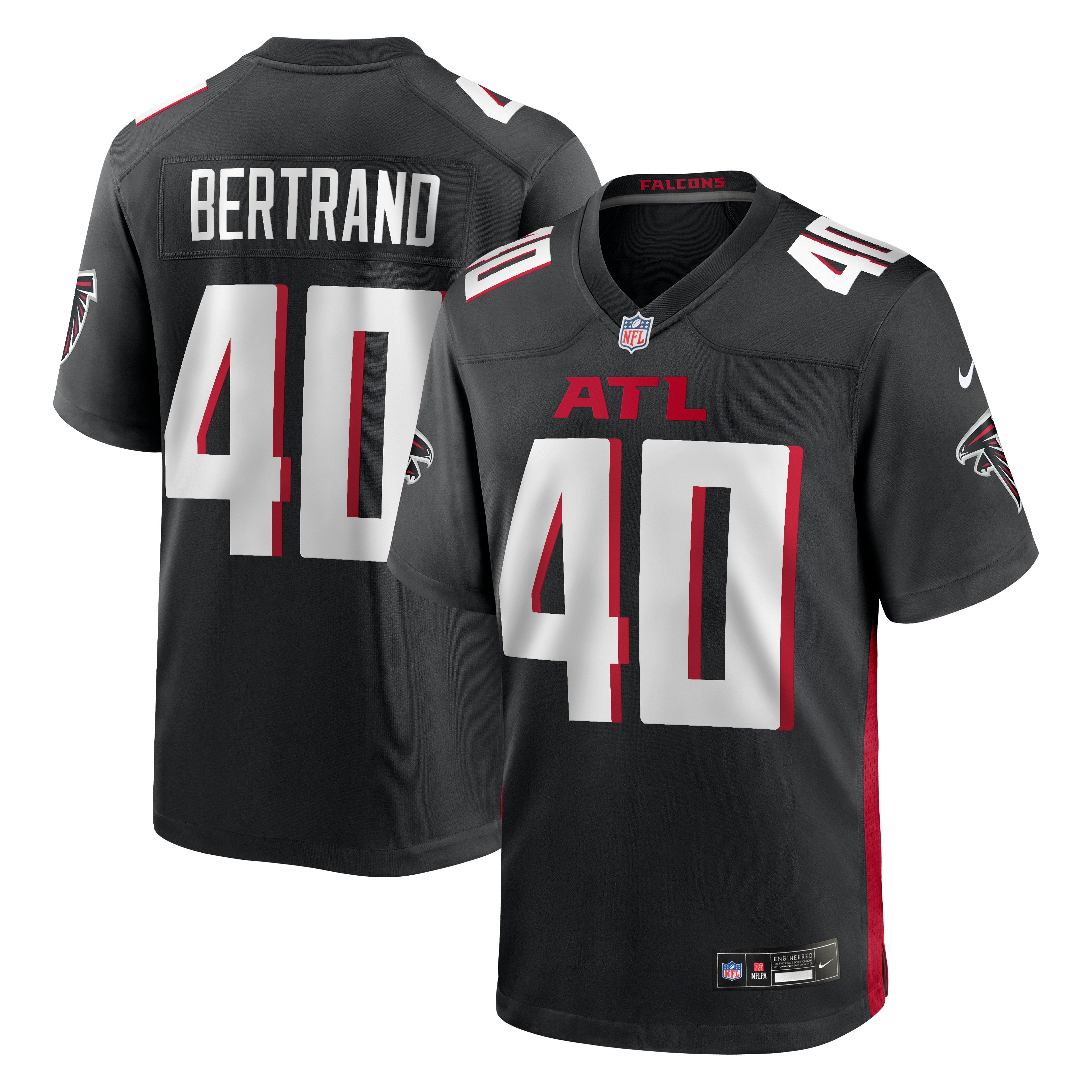 Men's Nike JD Bertrand  Black Atlanta Falcons Team Game Jersey