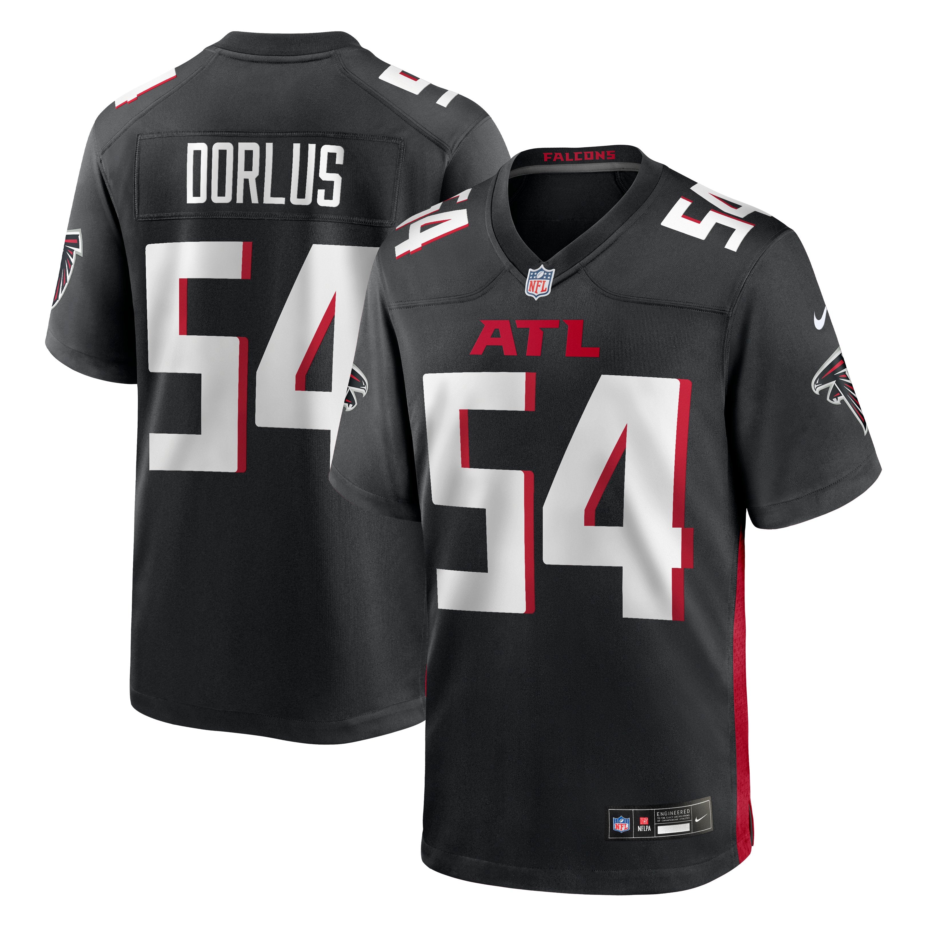 Men's Nike Brandon Dorlus  Black Atlanta Falcons Team Game Jersey