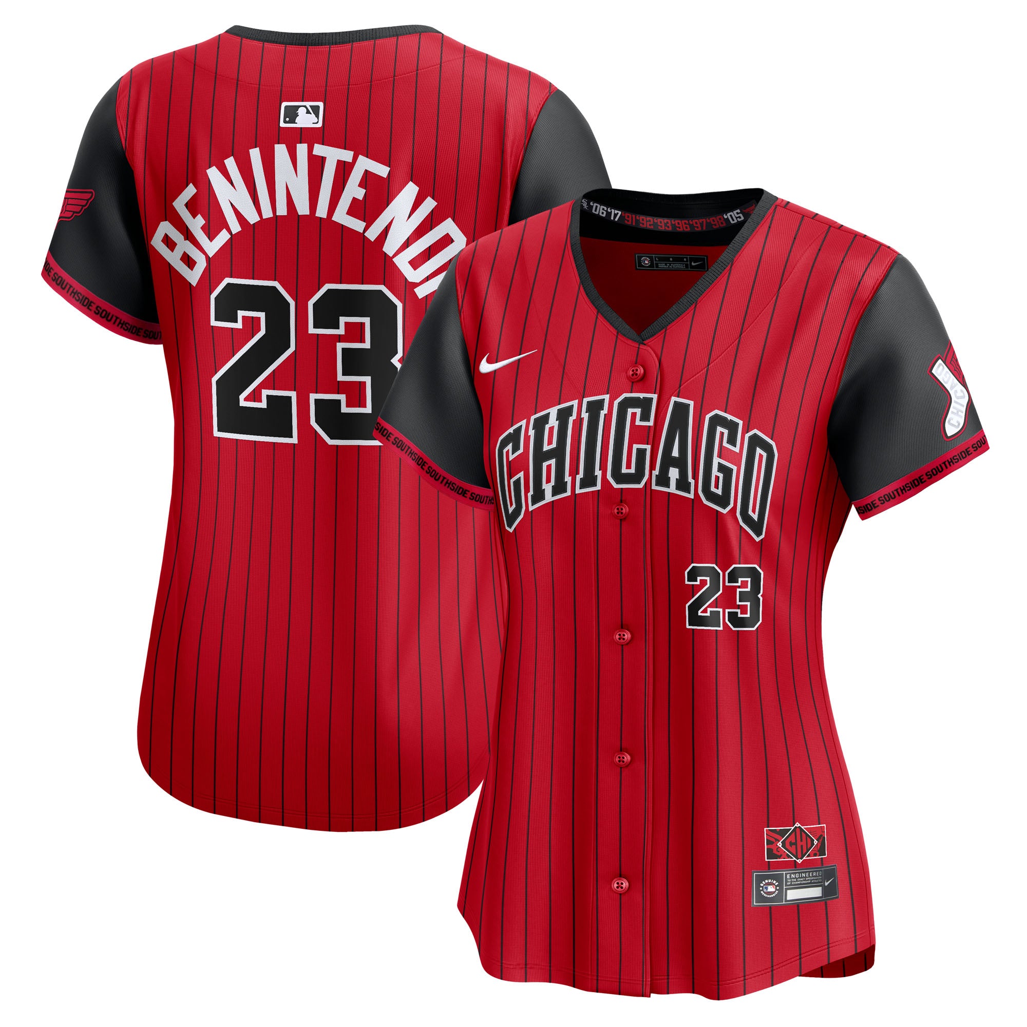 Women's Nike Andrew Benintendi Red/Black Chicago White Sox 2025 City Connect Limited Player Jersey