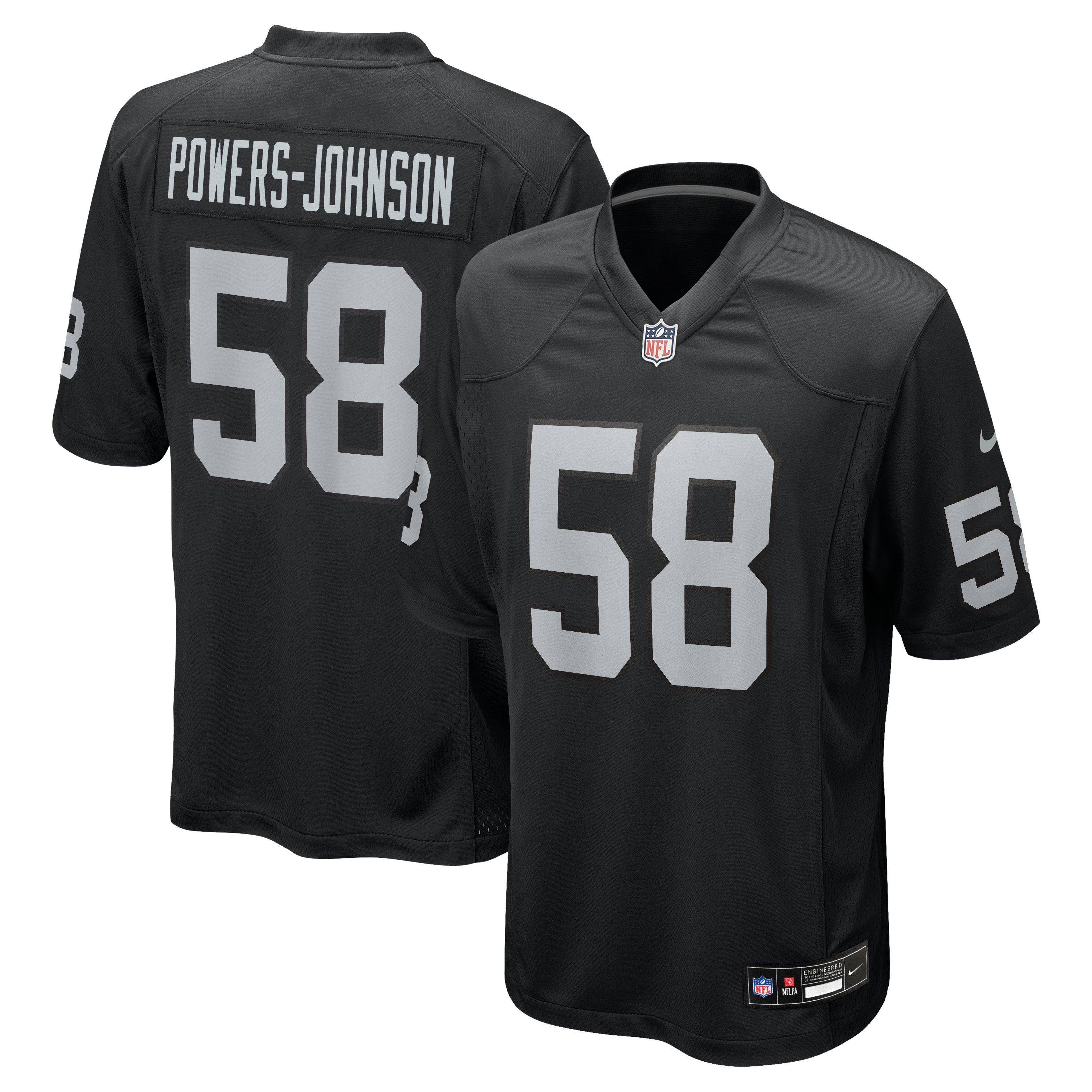 Men's Nike Jackson Powers-Johnson  Black Las Vegas Raiders Team Game Jersey