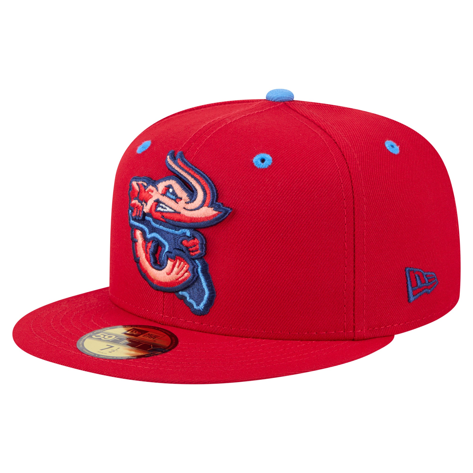 Men's New Era  Red Jacksonville Jumbo Shrimp Authentic Collection 59FIFTY Fitted Hat