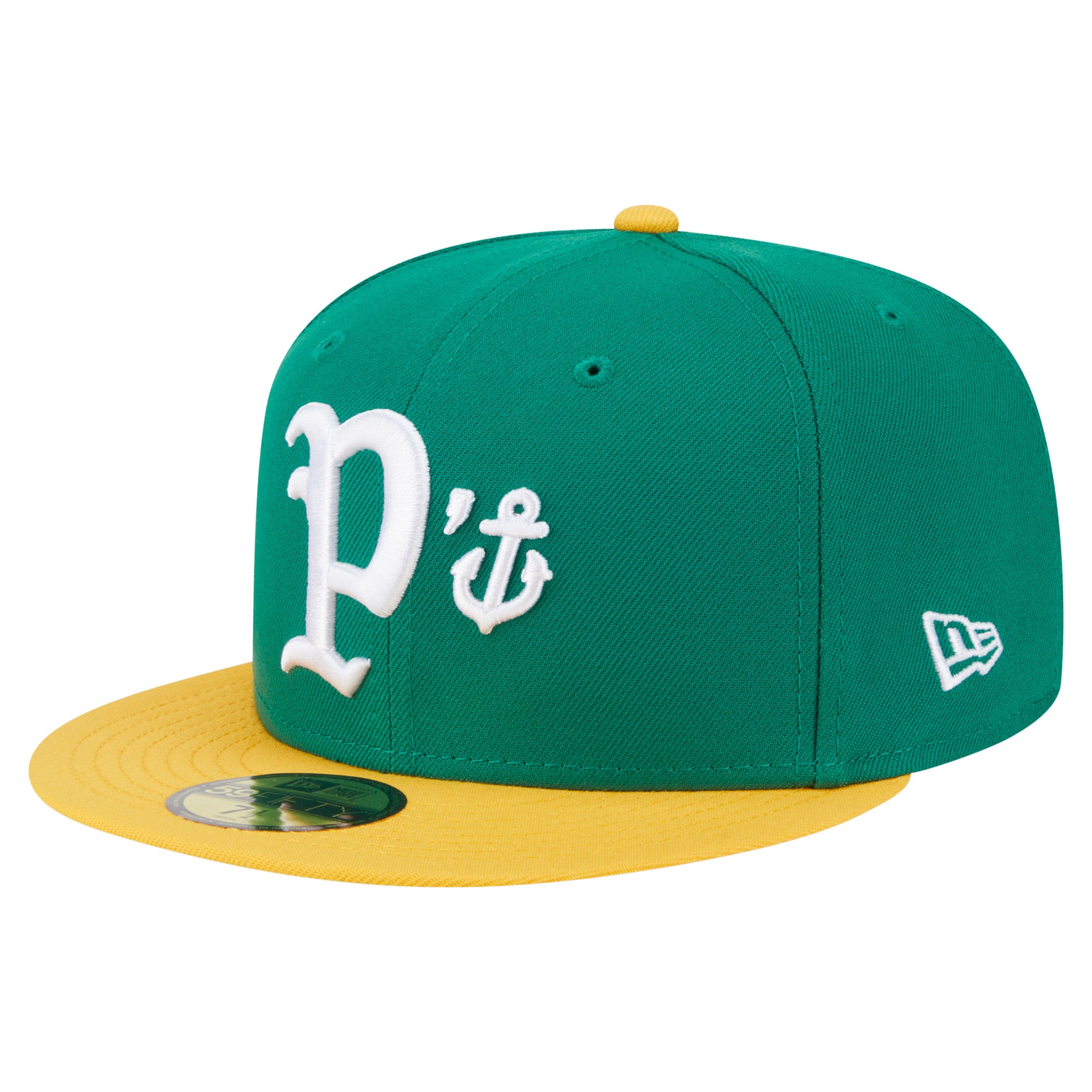 Men's New Era  Green/Yellow Stockton Ports Authentic Collection 59FIFTY Fitted Hat