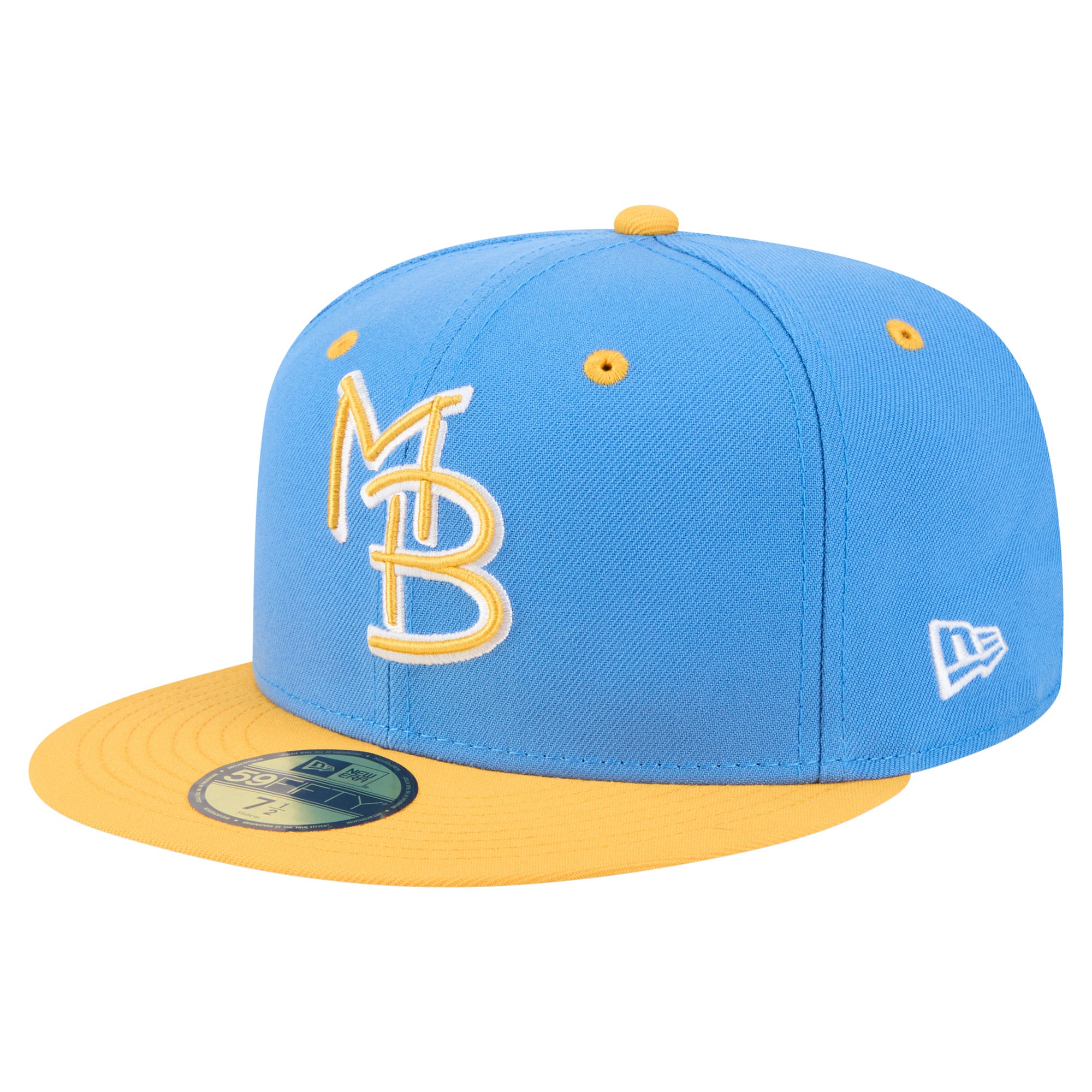 Men's New Era  Blue/Yellow Myrtle Beach Pelicans Authentic Collection 59FIFTY Fitted Hat