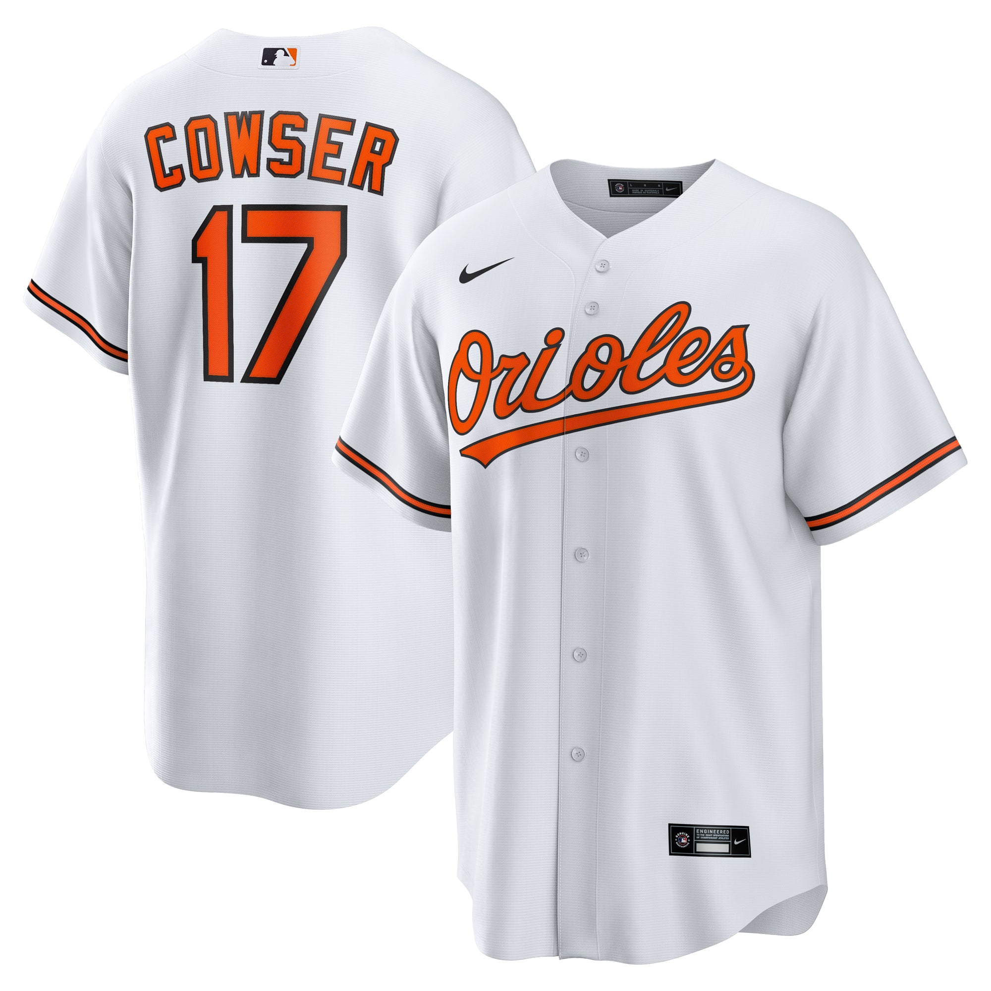 Men's Nike Colton Cowser White Baltimore Orioles Home Replica Jersey