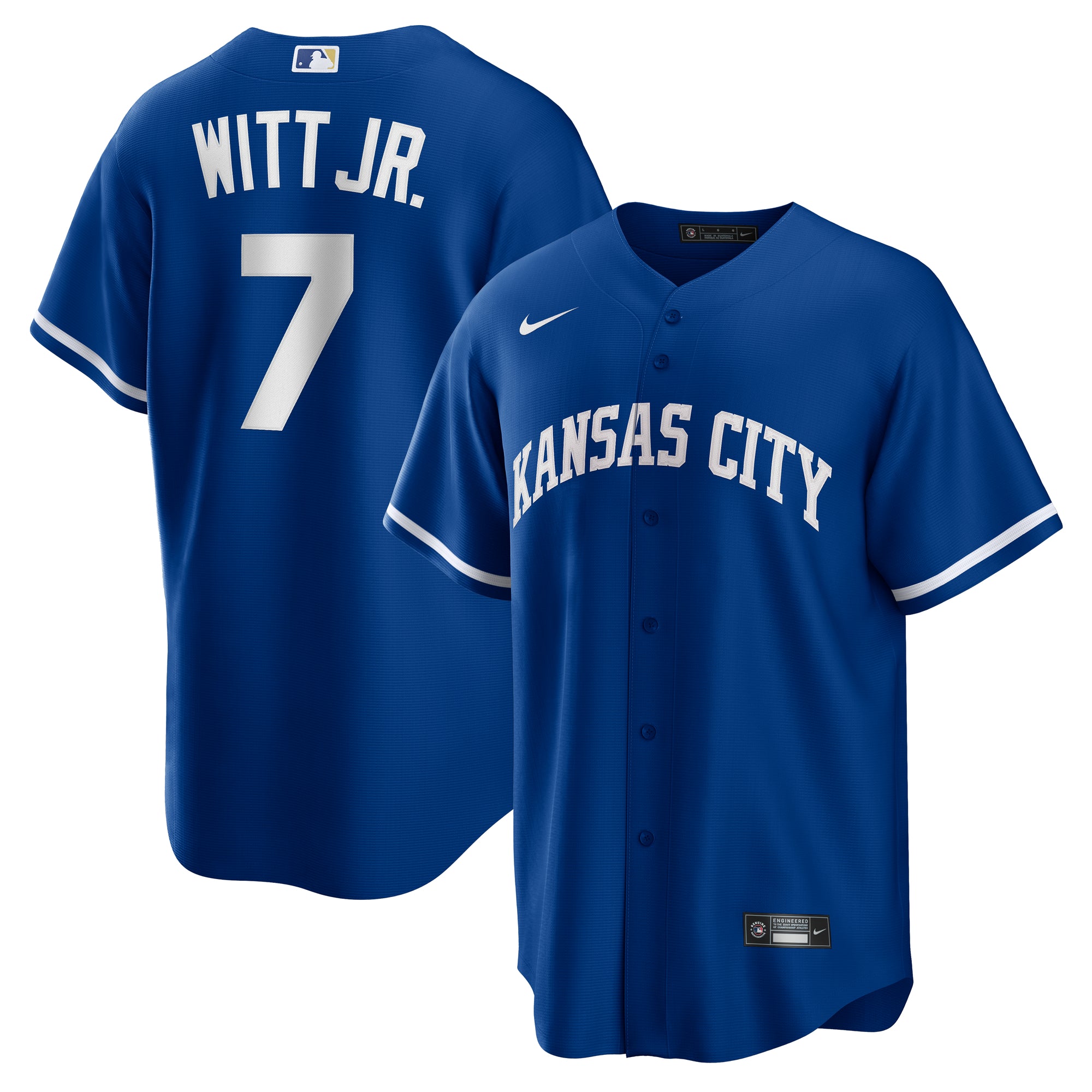 Men's Nike Bobby Witt Jr. Rush Blue Kansas City Royals Alternate 2 Replica Jersey
