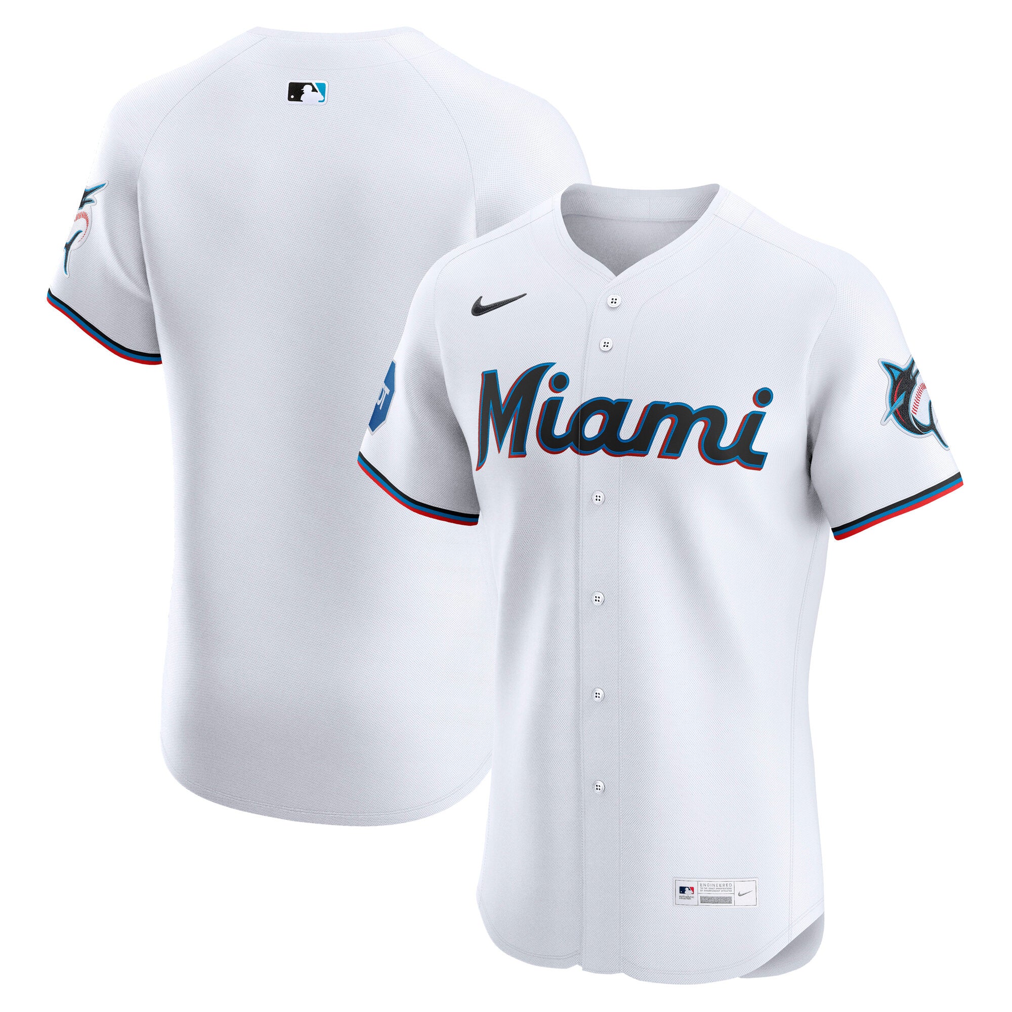 Men's Nike White Miami Marlins Home Elite Jersey
