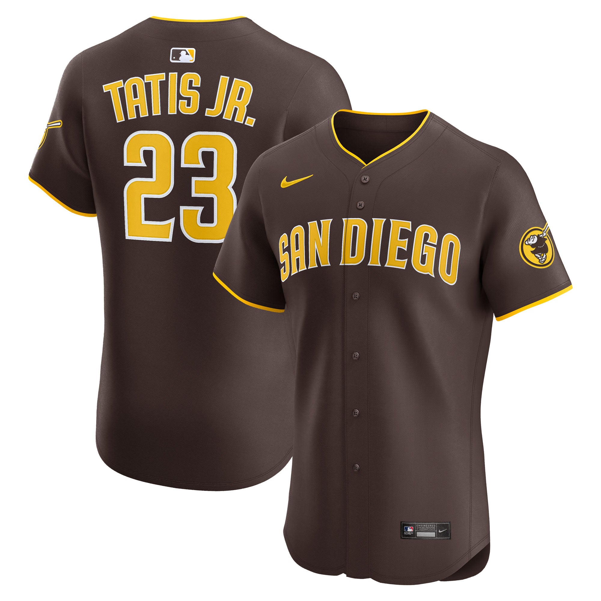 Men's Nike Fernando Tatis Jr. Brown San Diego Padres Road Elite Jersey