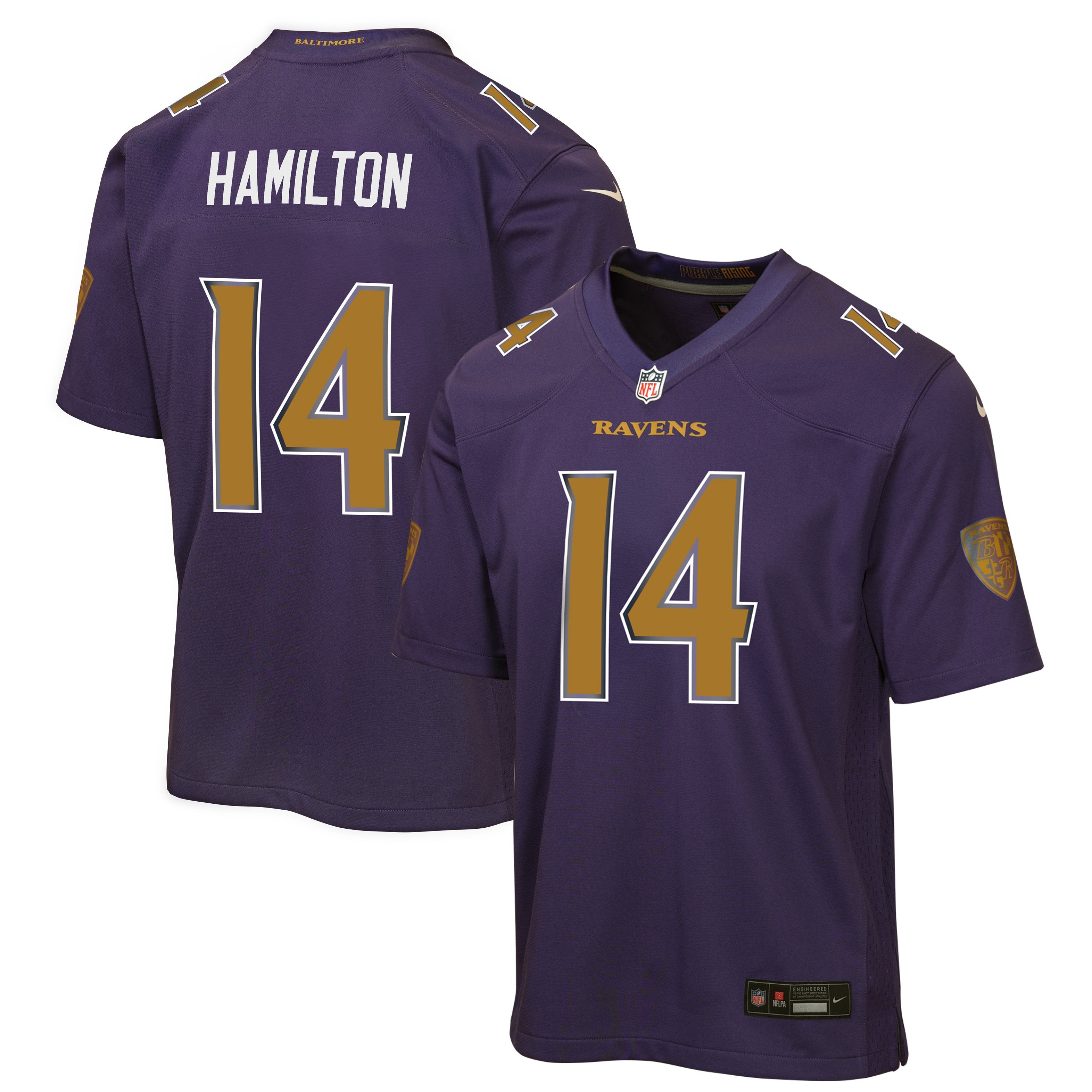 Youth Nike Kyle Hamilton Purple Baltimore Ravens Alternate 2 Game Jersey