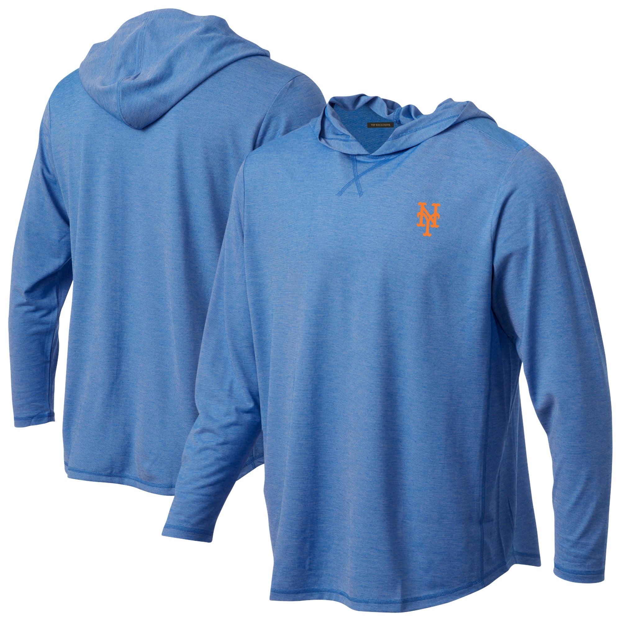 Men's Royal New York Mets Butter Stripe Tri-Blend Long Sleeve Hoodie T-Shirt