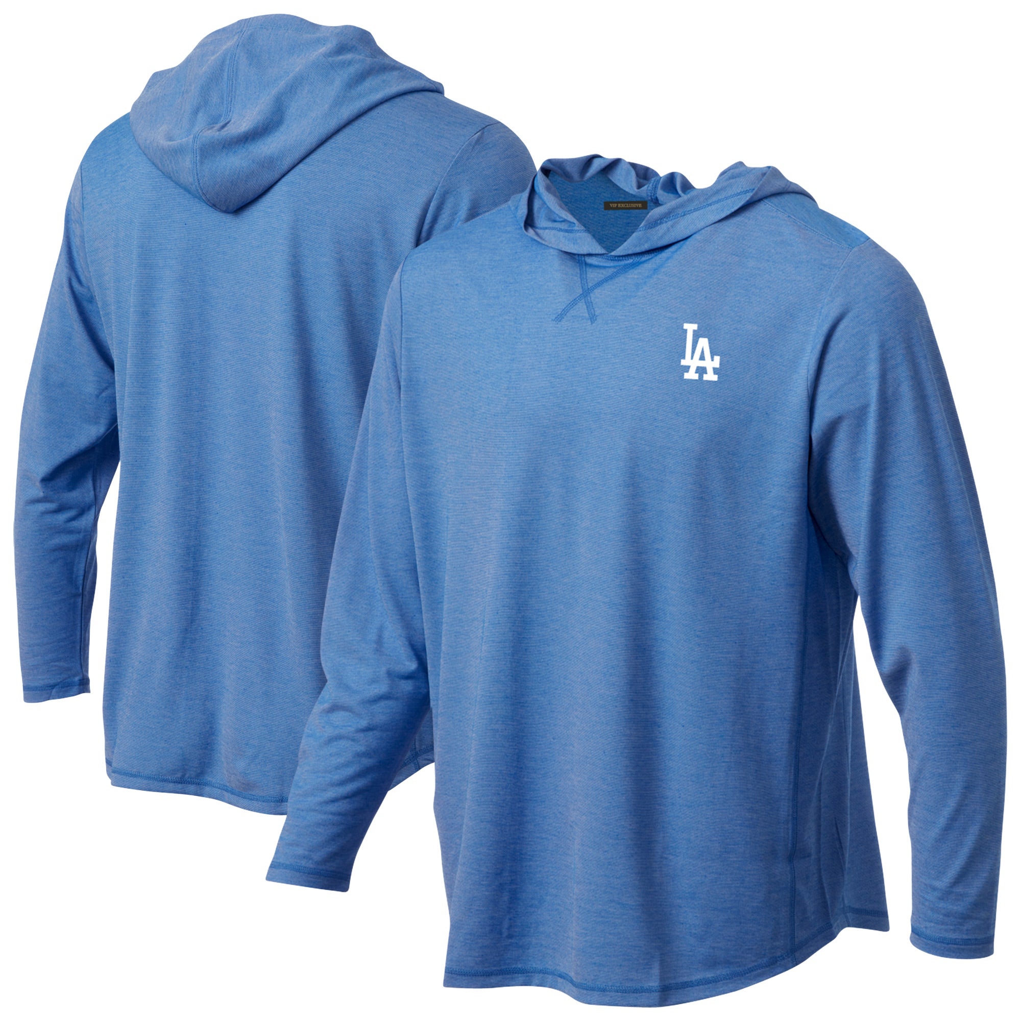 Men's Royal Los Angeles Dodgers Butter Stripe Tri-Blend Long Sleeve Hoodie T-Shirt