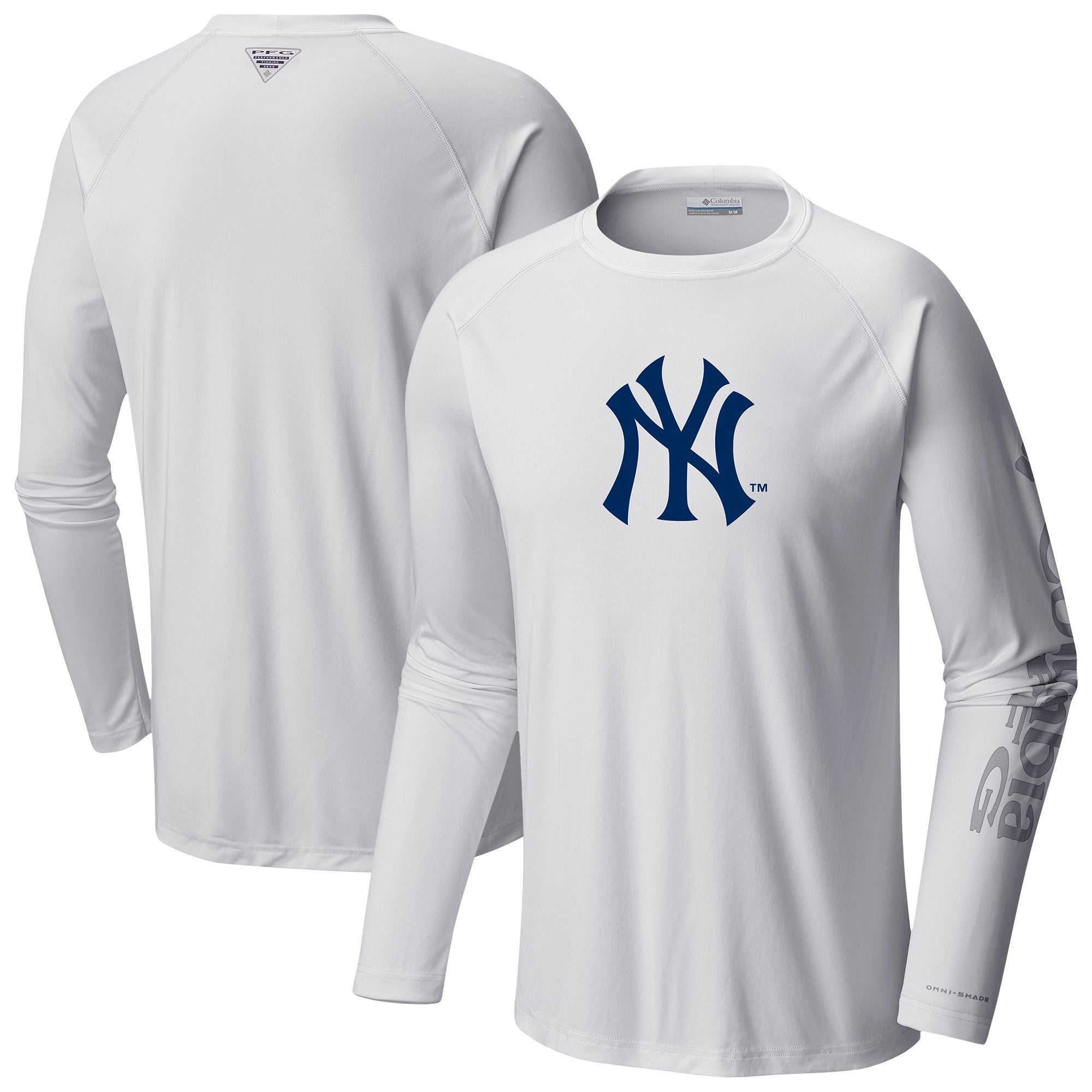 Men's Columbia Gray New York Yankees Terminal Tackle Long Sleeve T-Shirt