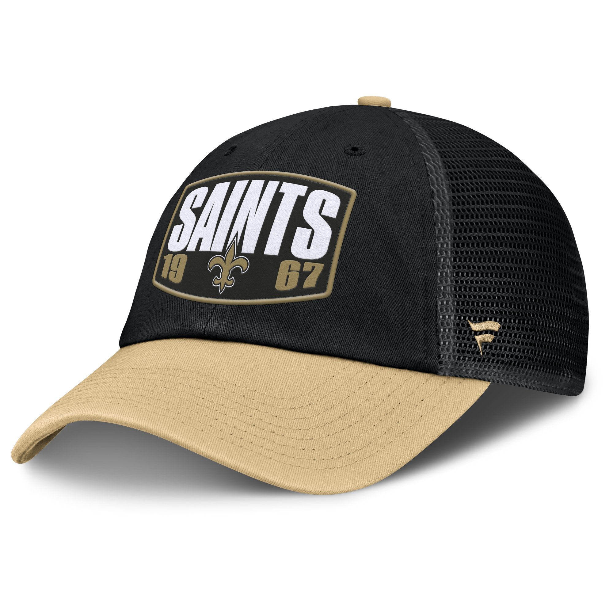 Men's Fanatics Black/Gold New Orleans Saints Franchise Trucker Adjustable Hat