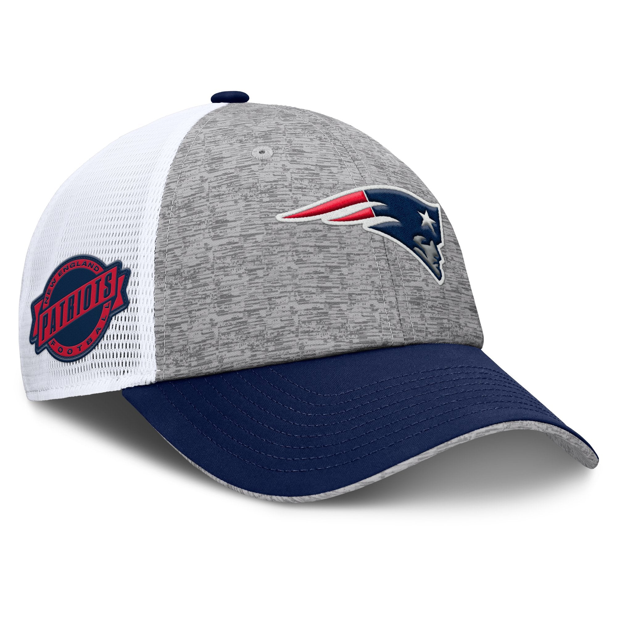 Men's Fanatics Gray/Navy New England Patriots Option Trucker Adjustable Hat