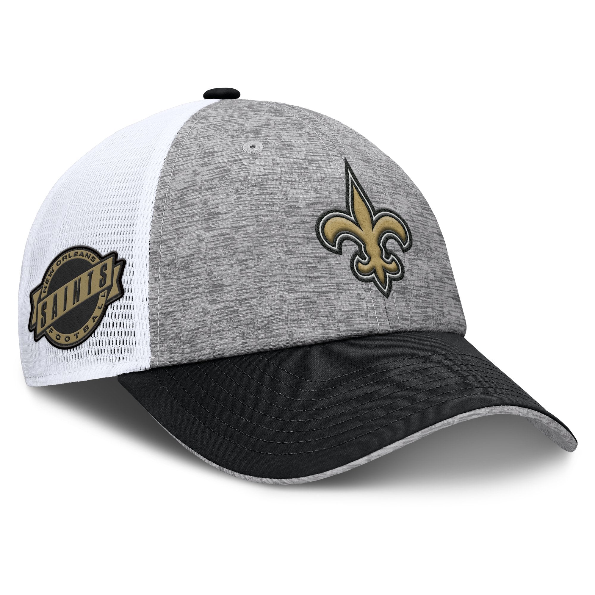 Men's Fanatics Gray/Black New Orleans Saints Option Trucker Adjustable Hat