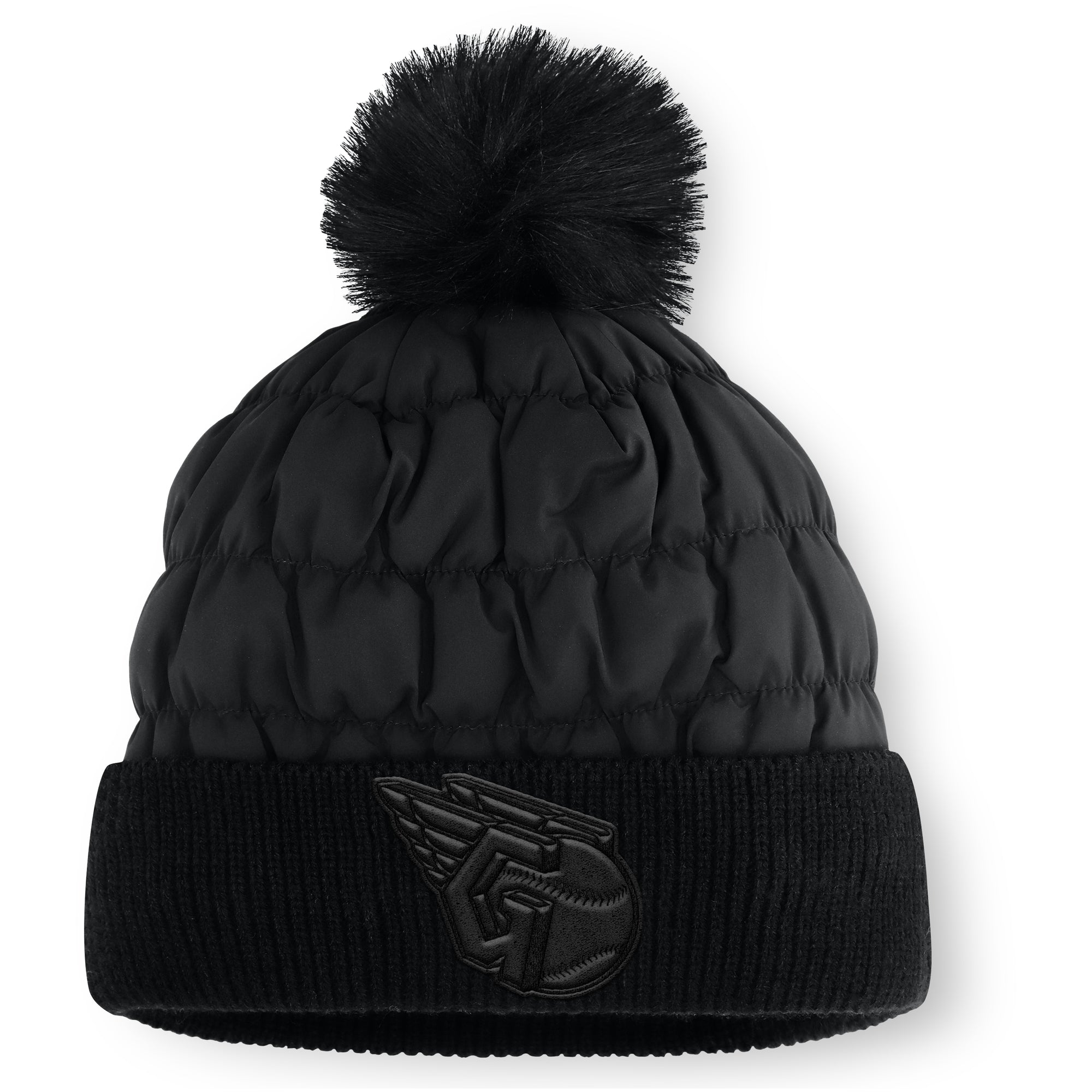 Fanatics Black Cleveland Guardians Nightcap Cuffed Knit Hat with Pom