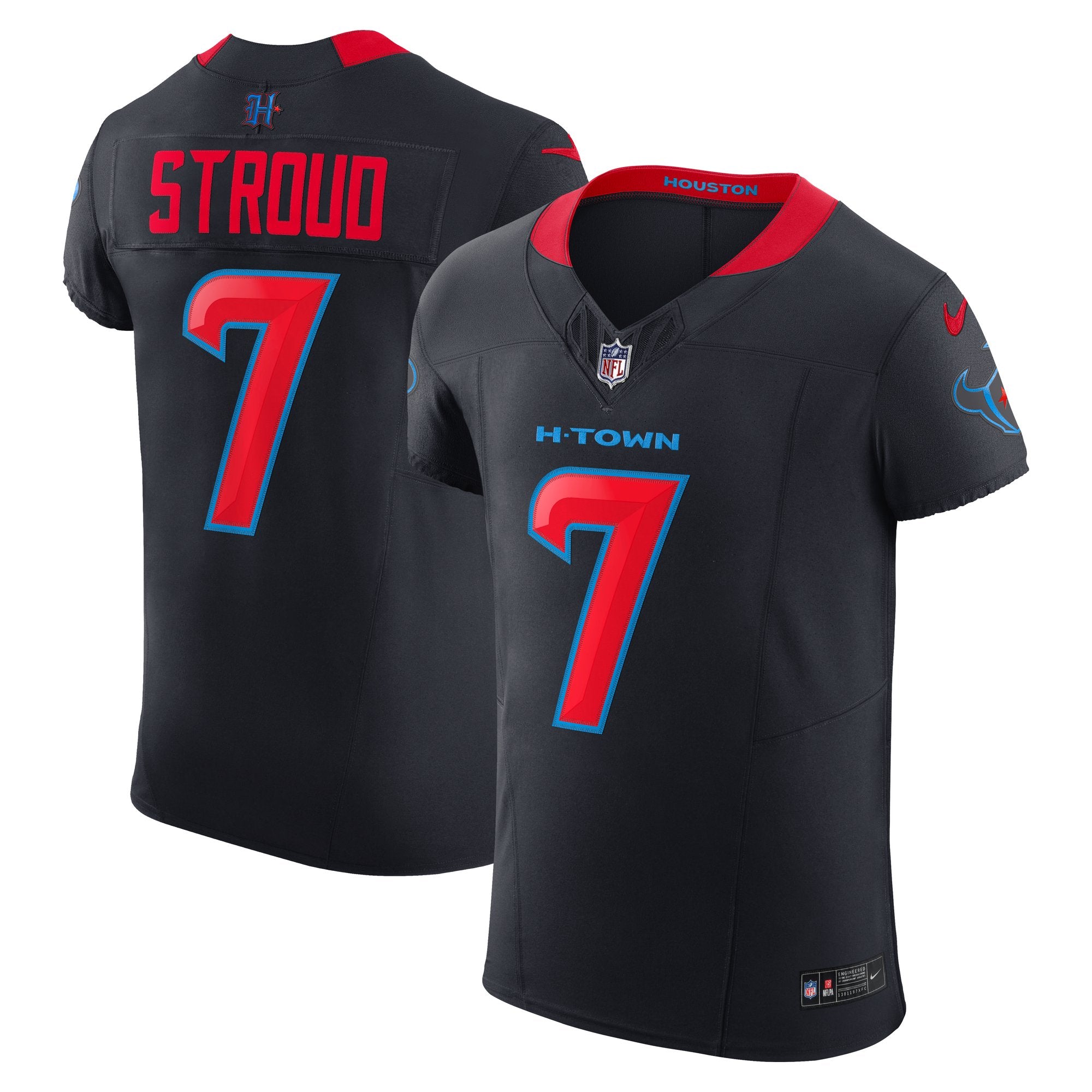 Men's Nike C.J. Stroud Navy Houston Texans Alternate 2 Vapor F.U.S.E. Elite Jersey