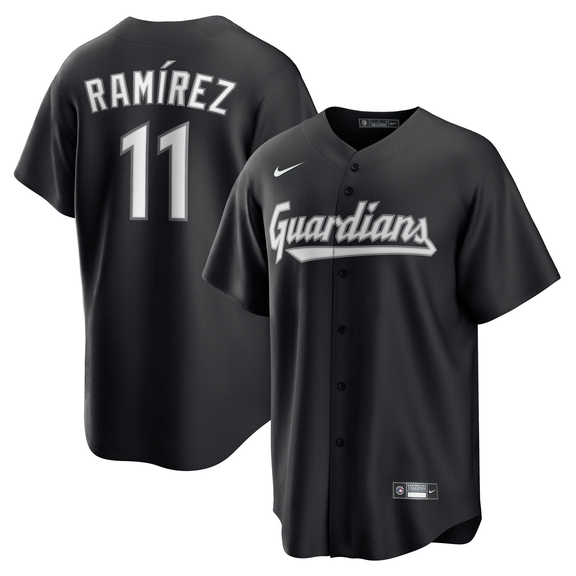 Men's Nike José Ramírez Black Cleveland Guardians  Replica Player Jersey