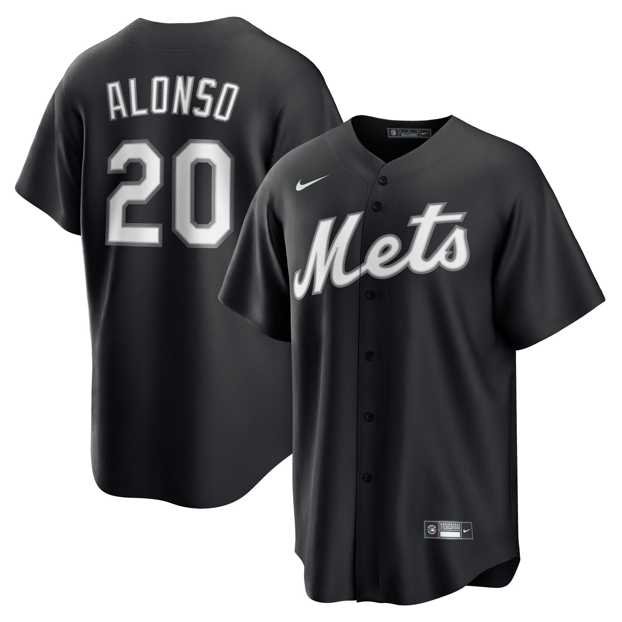 Men's Nike Pete Alonso Black New York Mets  Replica Player Jersey