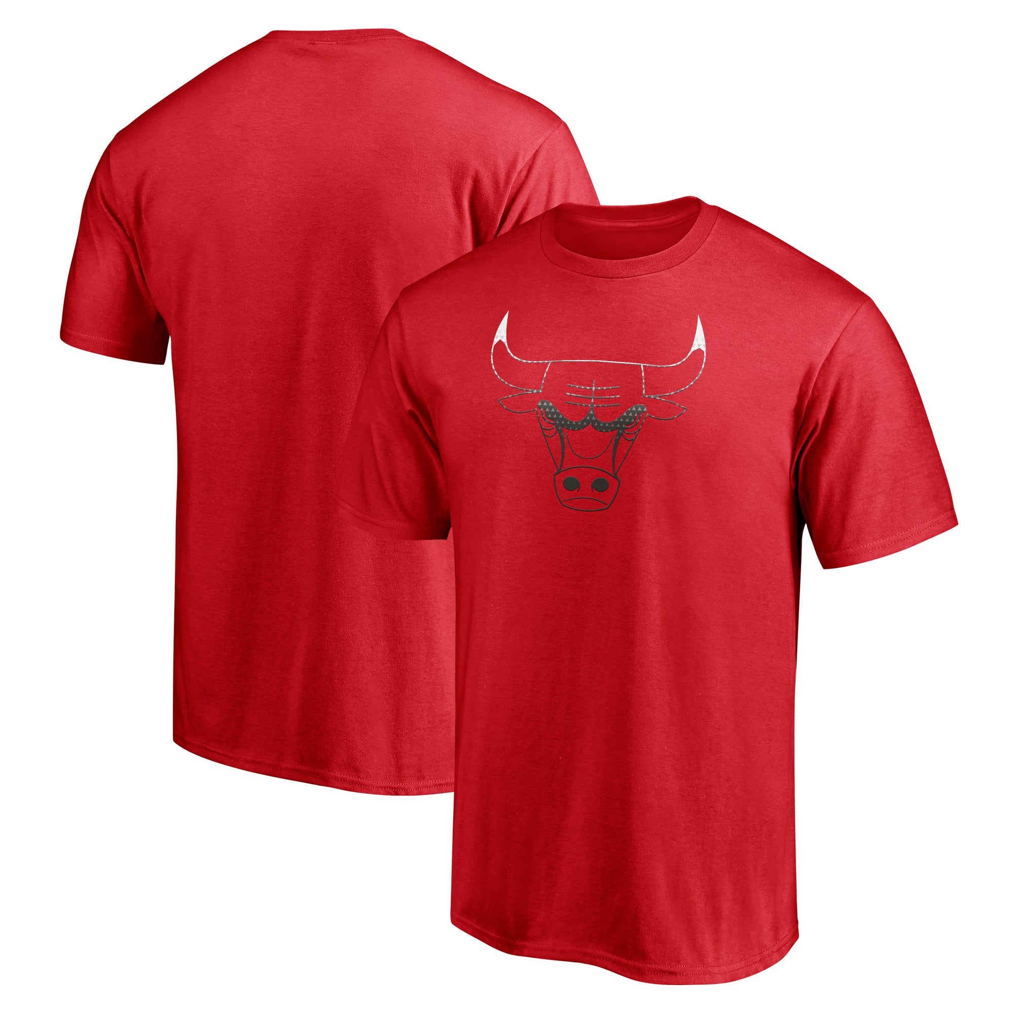 Men's  Red Chicago Bulls Gradient Logo T-Shirt