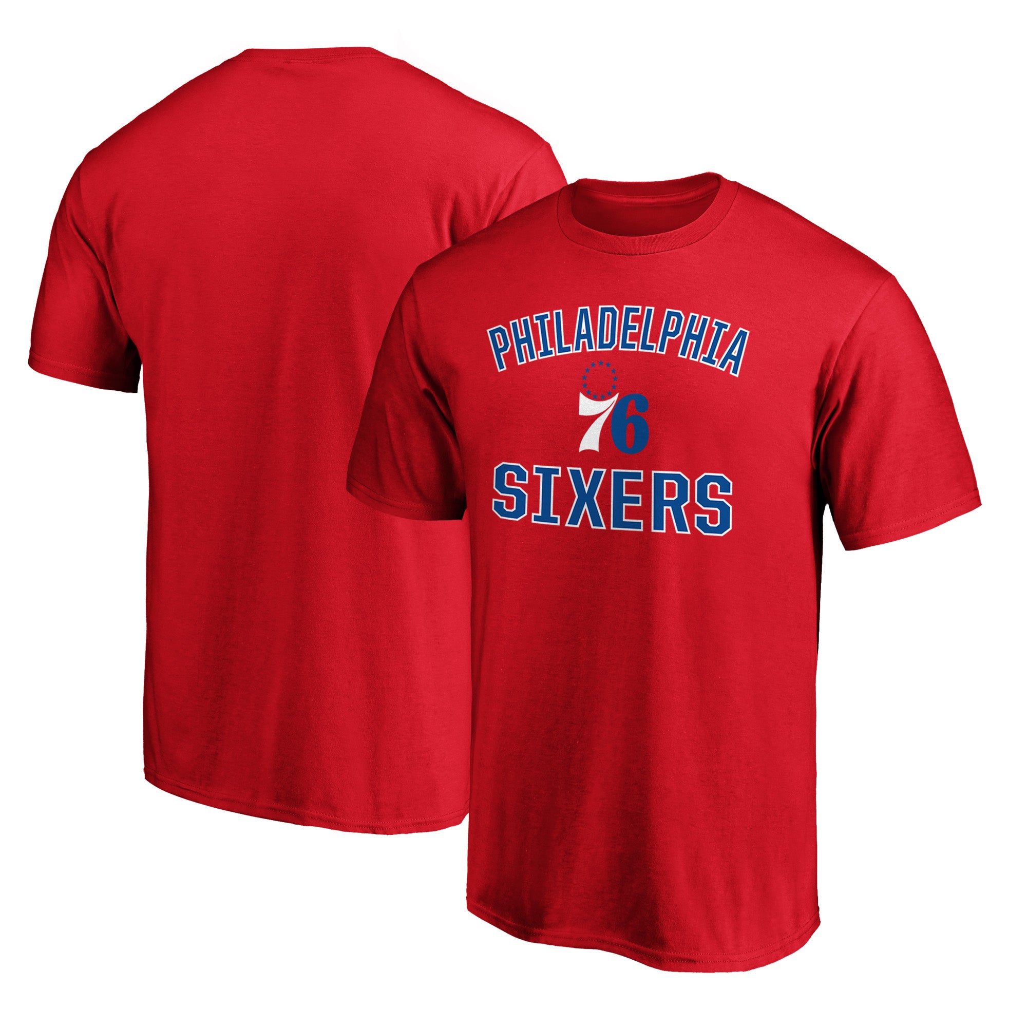 Men's  Red Philadelphia 76ers Victory Arch T-Shirt