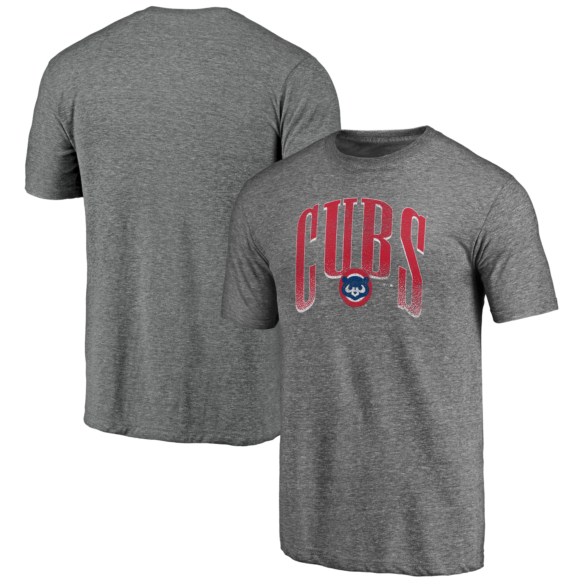 Men's Heather Gray Chicago Cubs Line Corps Tri-Blend T-Shirt