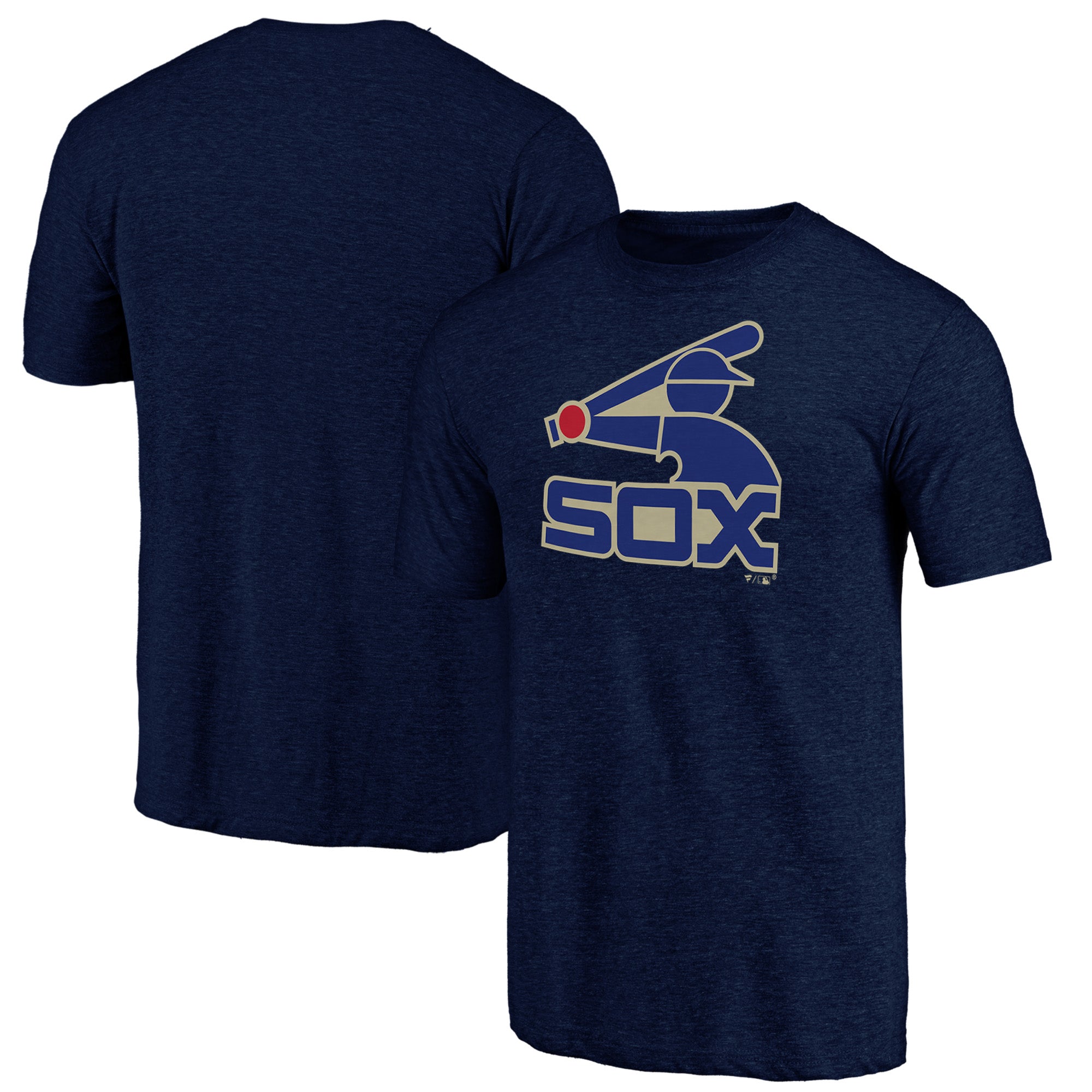 Men's Navy Chicago White Sox Cooperstown Official Logo Tri-Blend T-Shirt