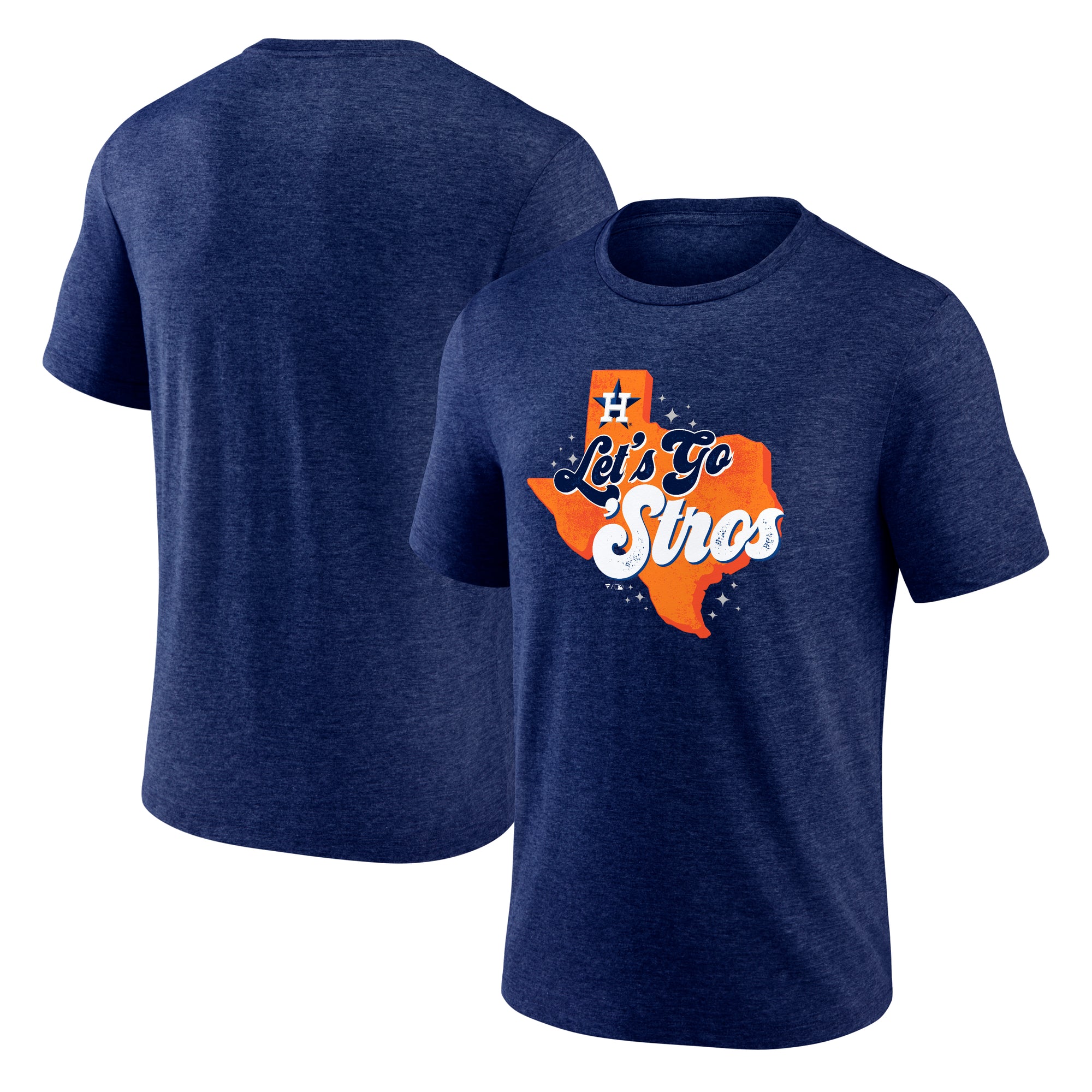 Men's Navy Houston Astros Scripty Tri-Blend T-Shirt
