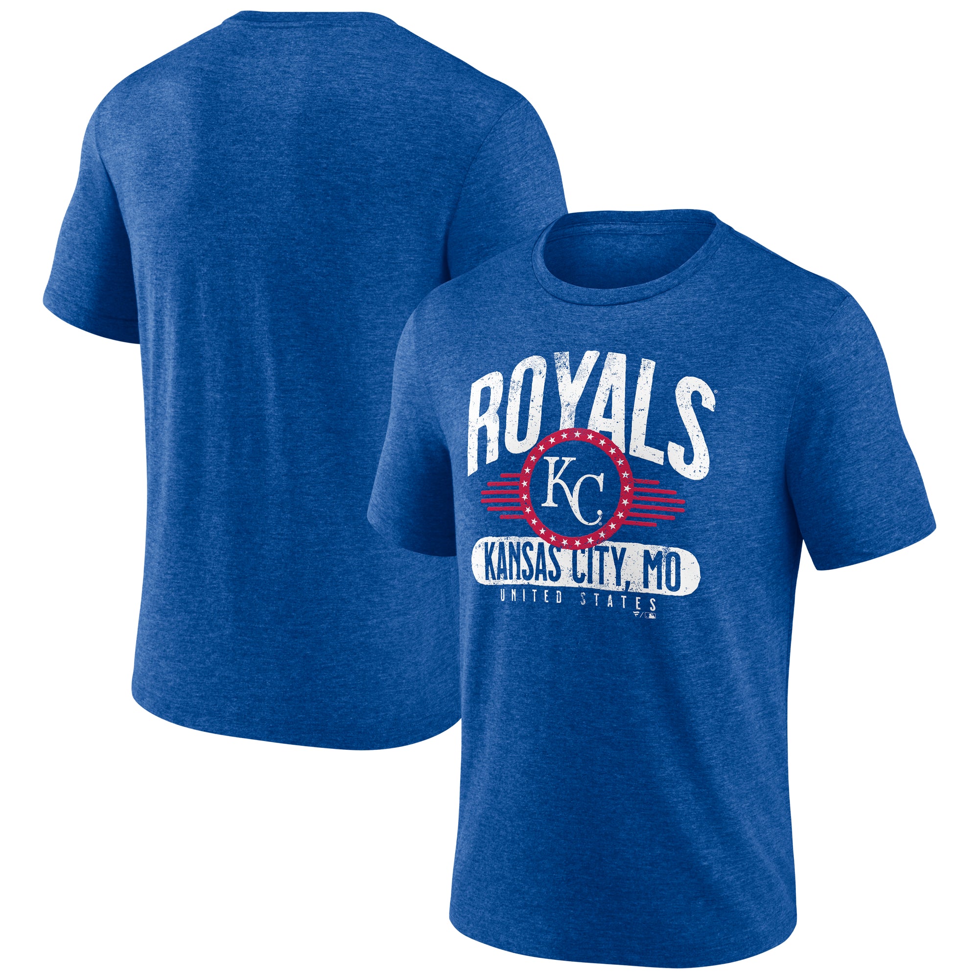 Men's Royal Kansas City Royals Badge of Honor Tri-Blend T-Shirt