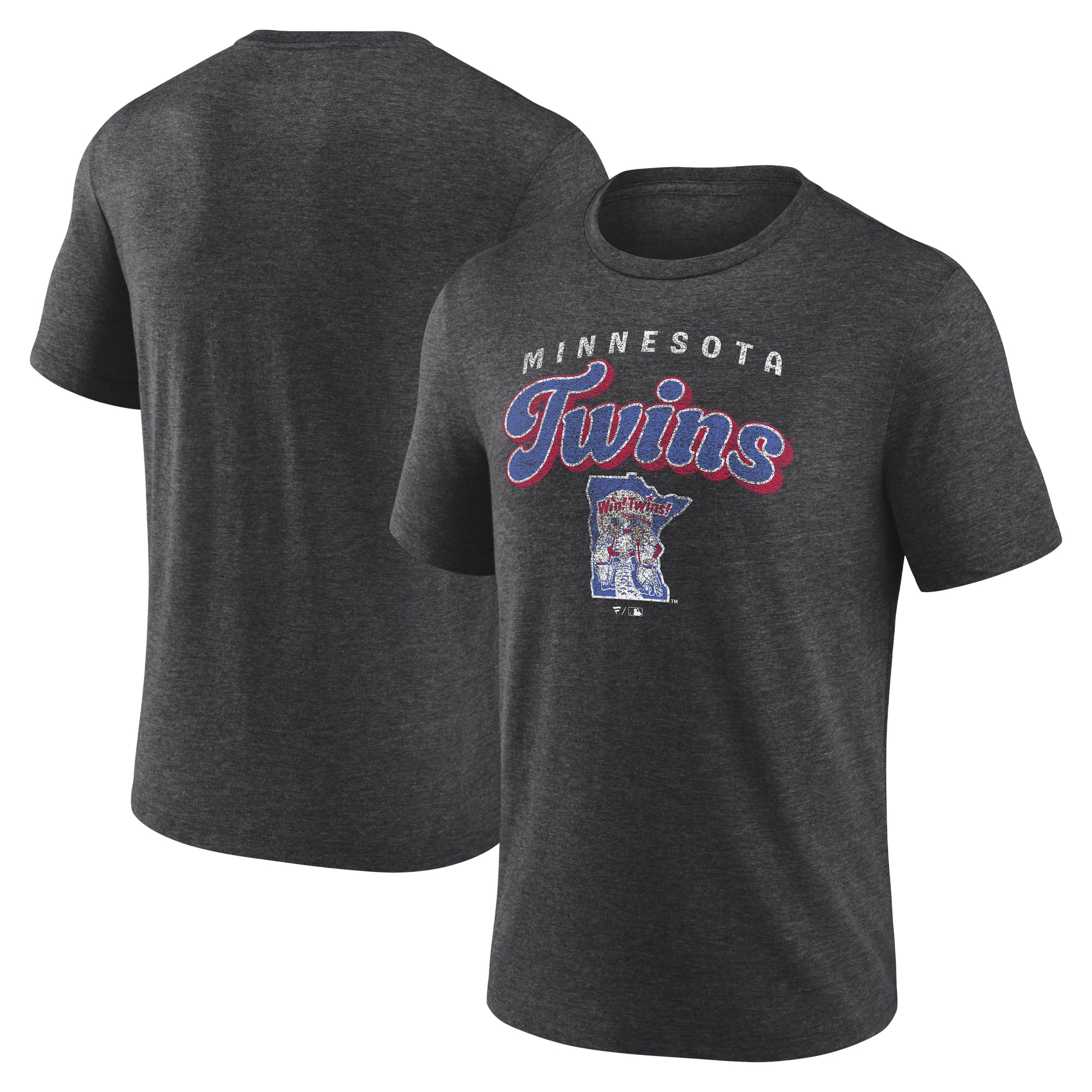 Men's Charcoal Minnesota Twins Wonderment Tri-Blend T-Shirt