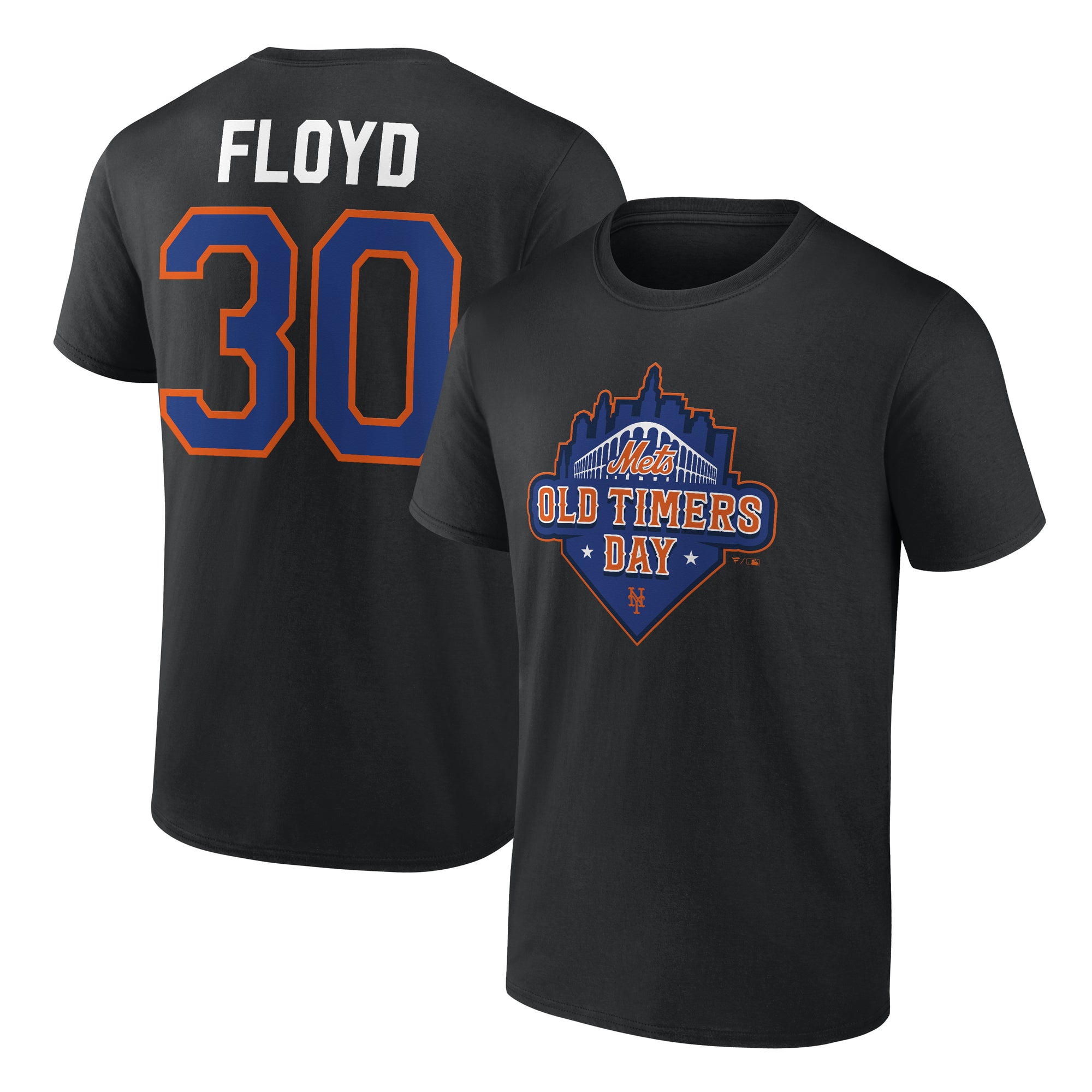 Men's Cliff Floyd Black New York Mets Old Timers Day T-Shirt