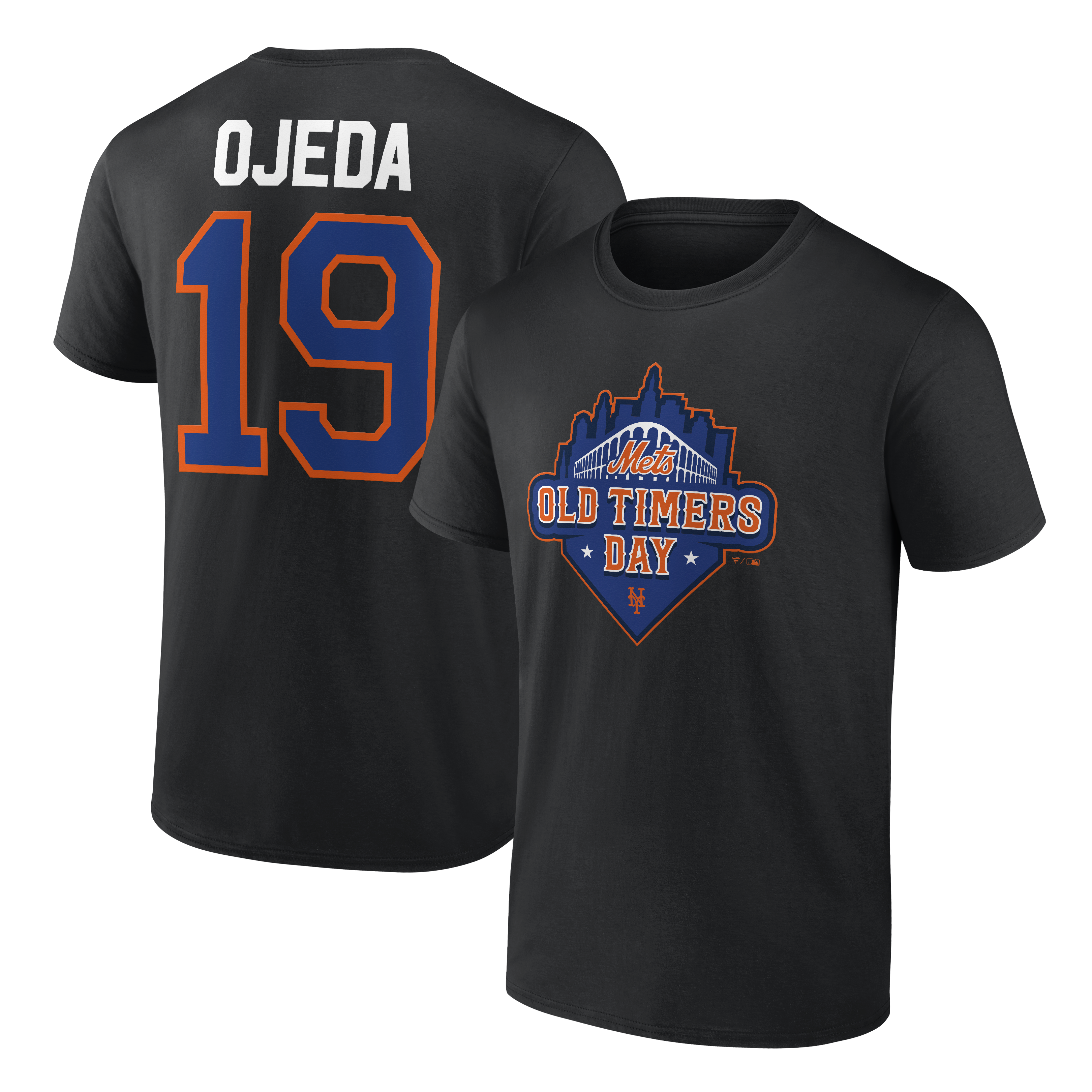 Men's Bob Ojeda Black New York Mets Old Timers Day T-Shirt