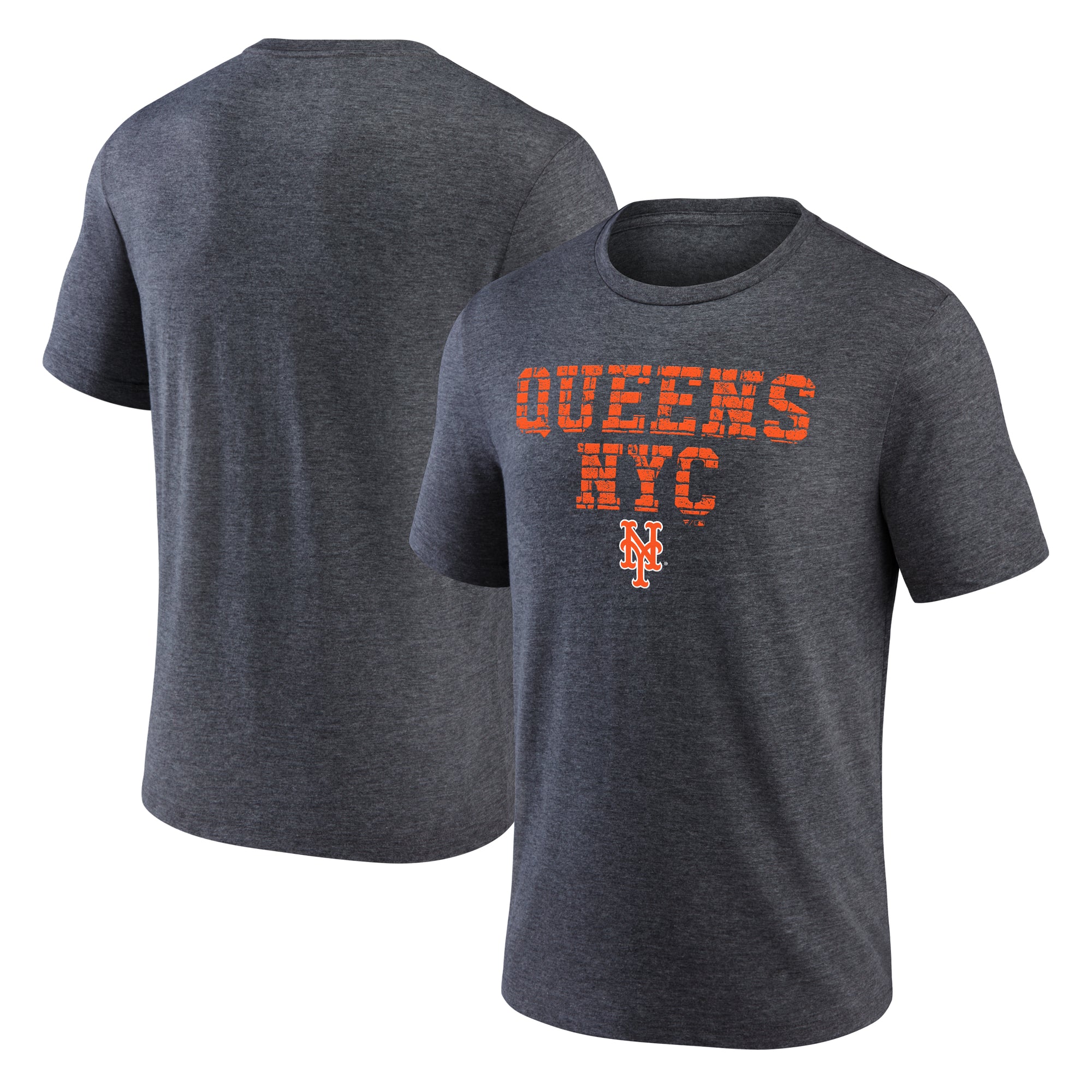 Men's Charcoal New York Mets Queens NY Tri-Blend T-Shirt