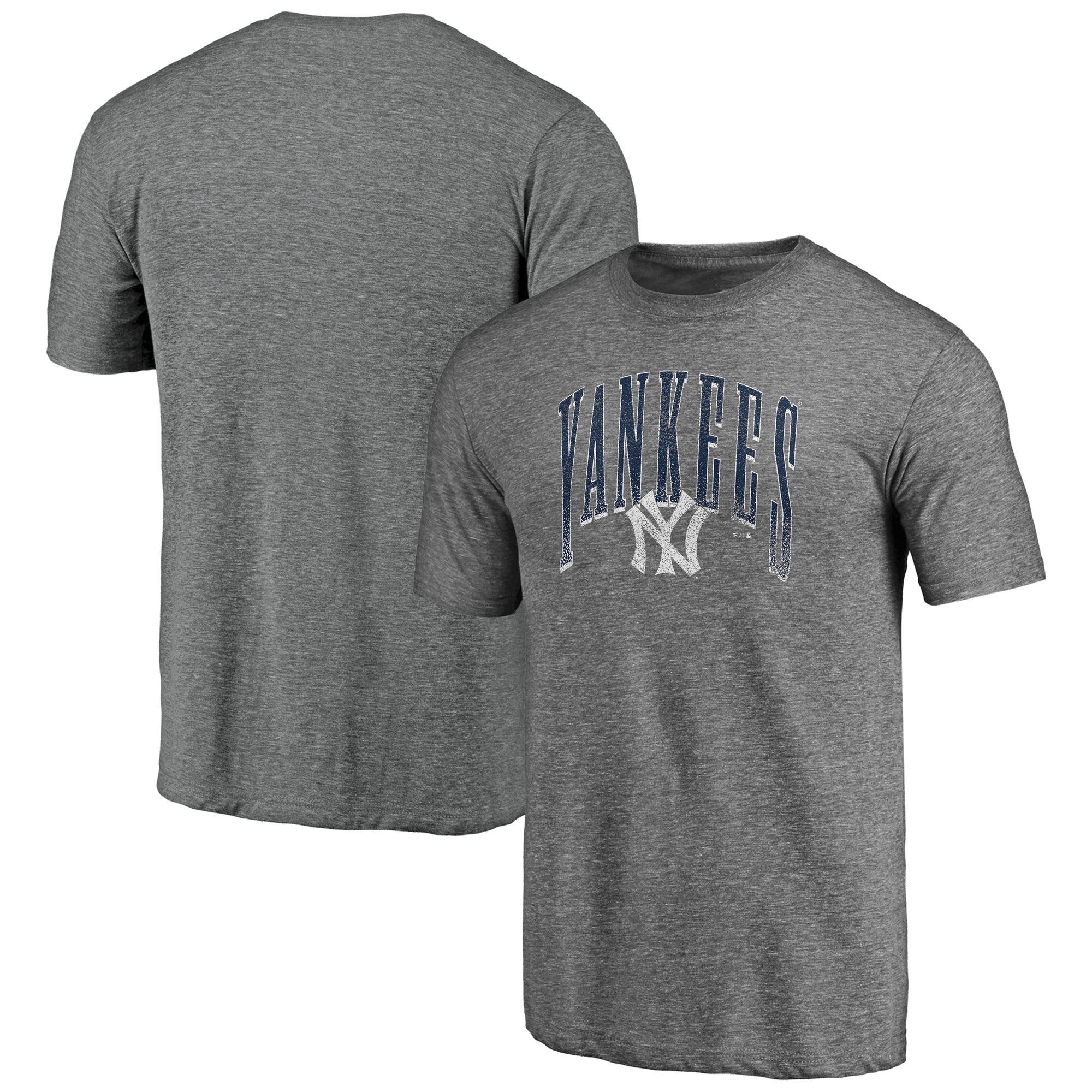 Men's Heather Gray New York Yankees Line Corps Tri-Blend T-Shirt