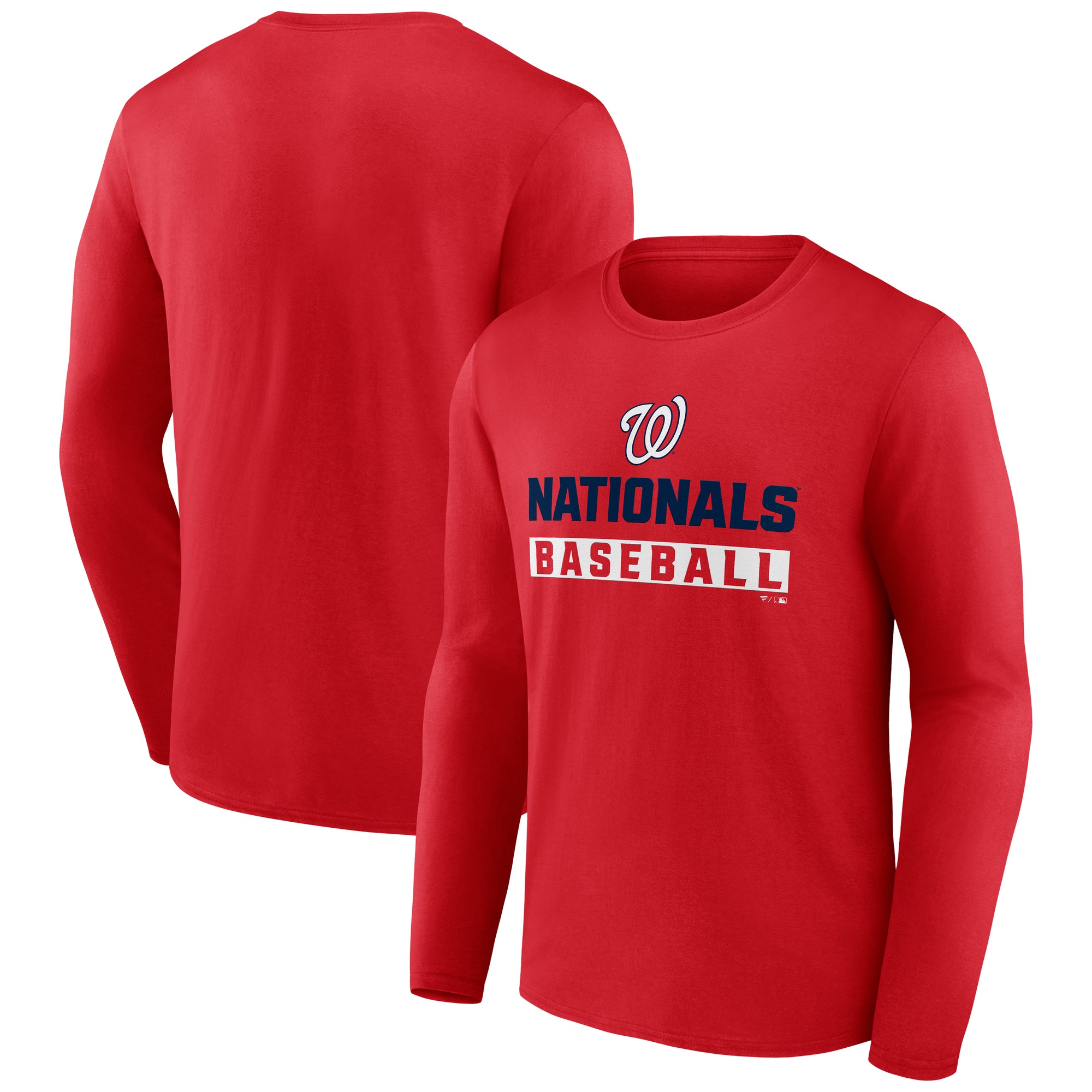 Men's Red Washington Nationals Let's Go Long Sleeve T-Shirt