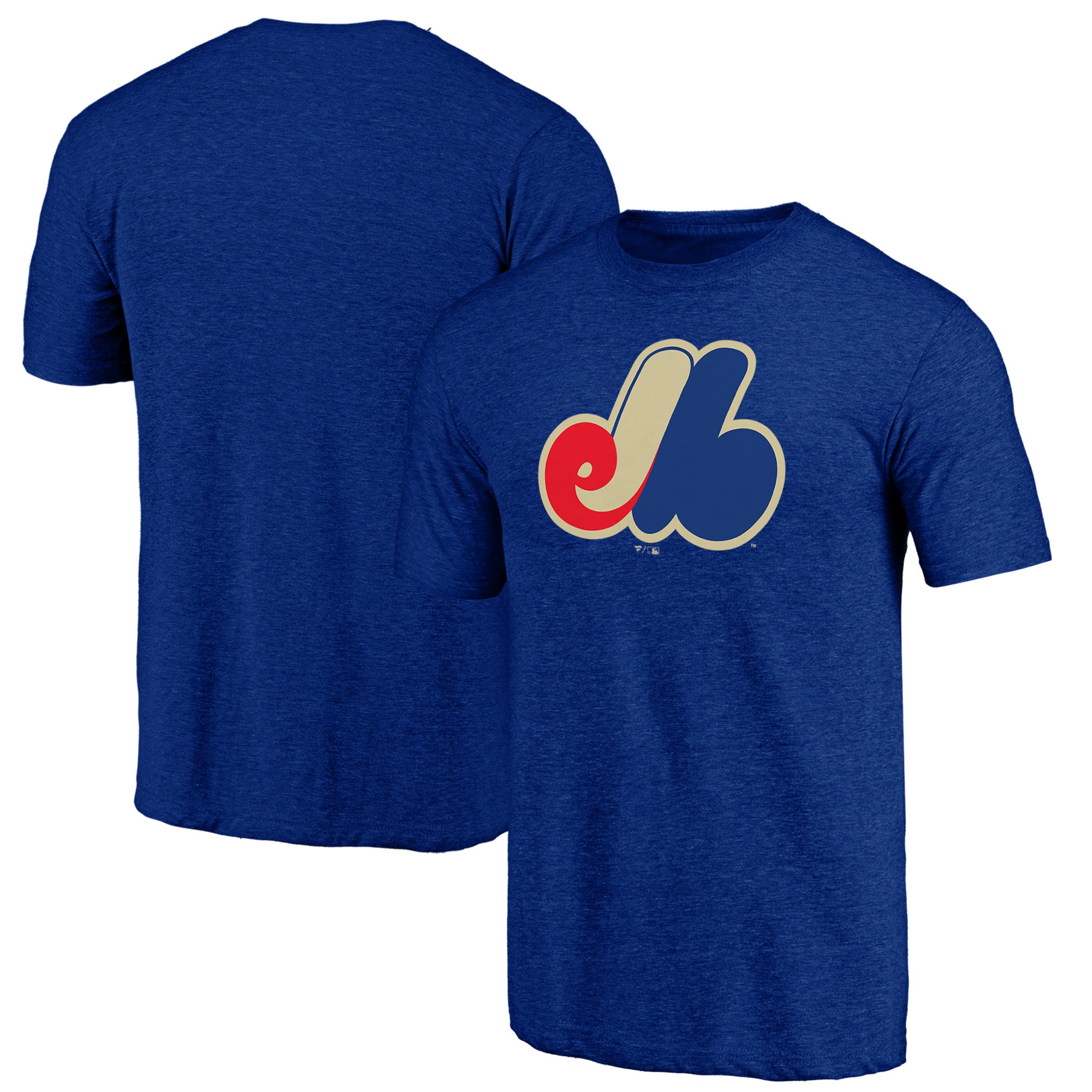 Men's Royal Montreal Expos Cooperstown Official Logo Tri-Blend T-Shirt