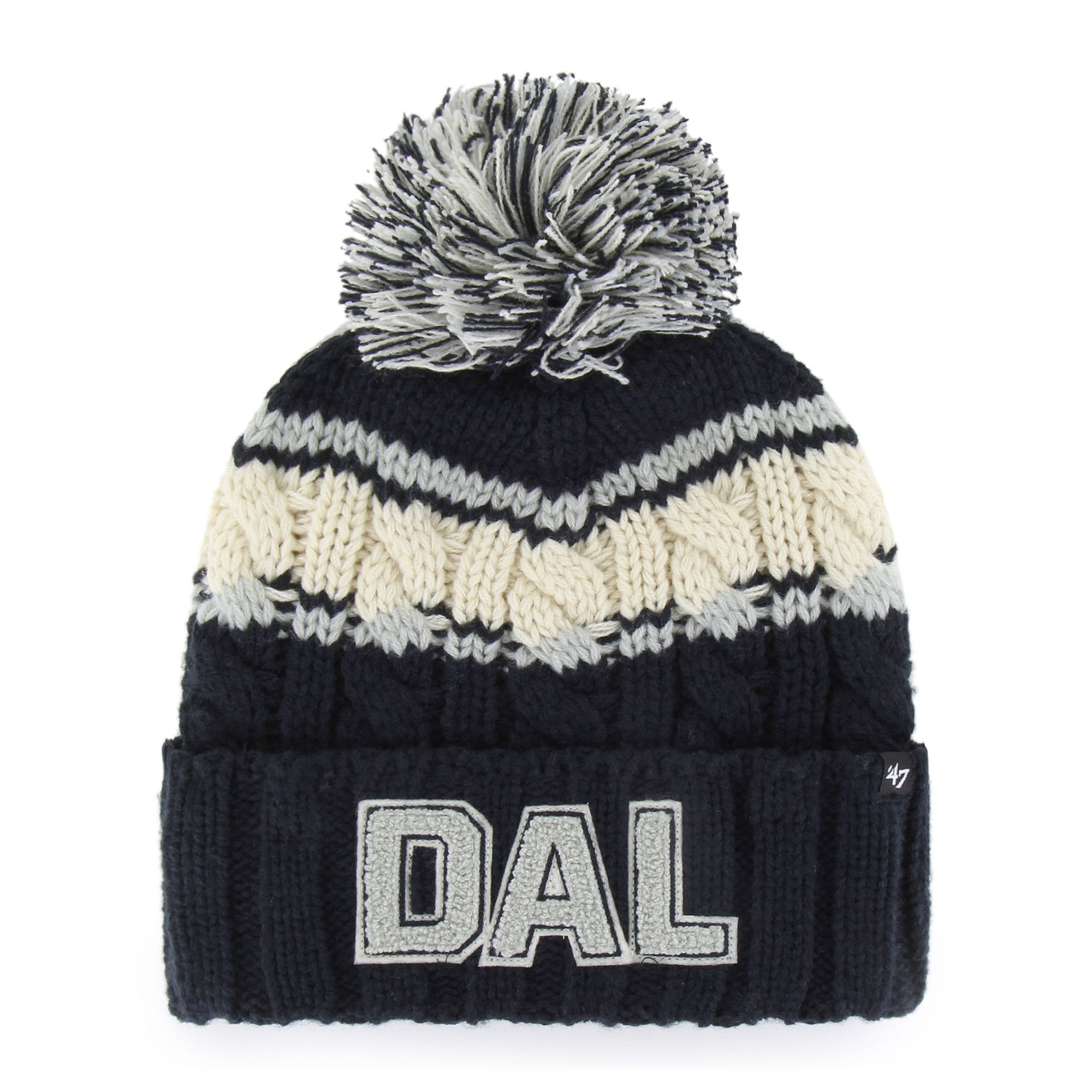 Women's '47 Navy Dallas Cowboys Emma Cuffed Knit Hat with Pom