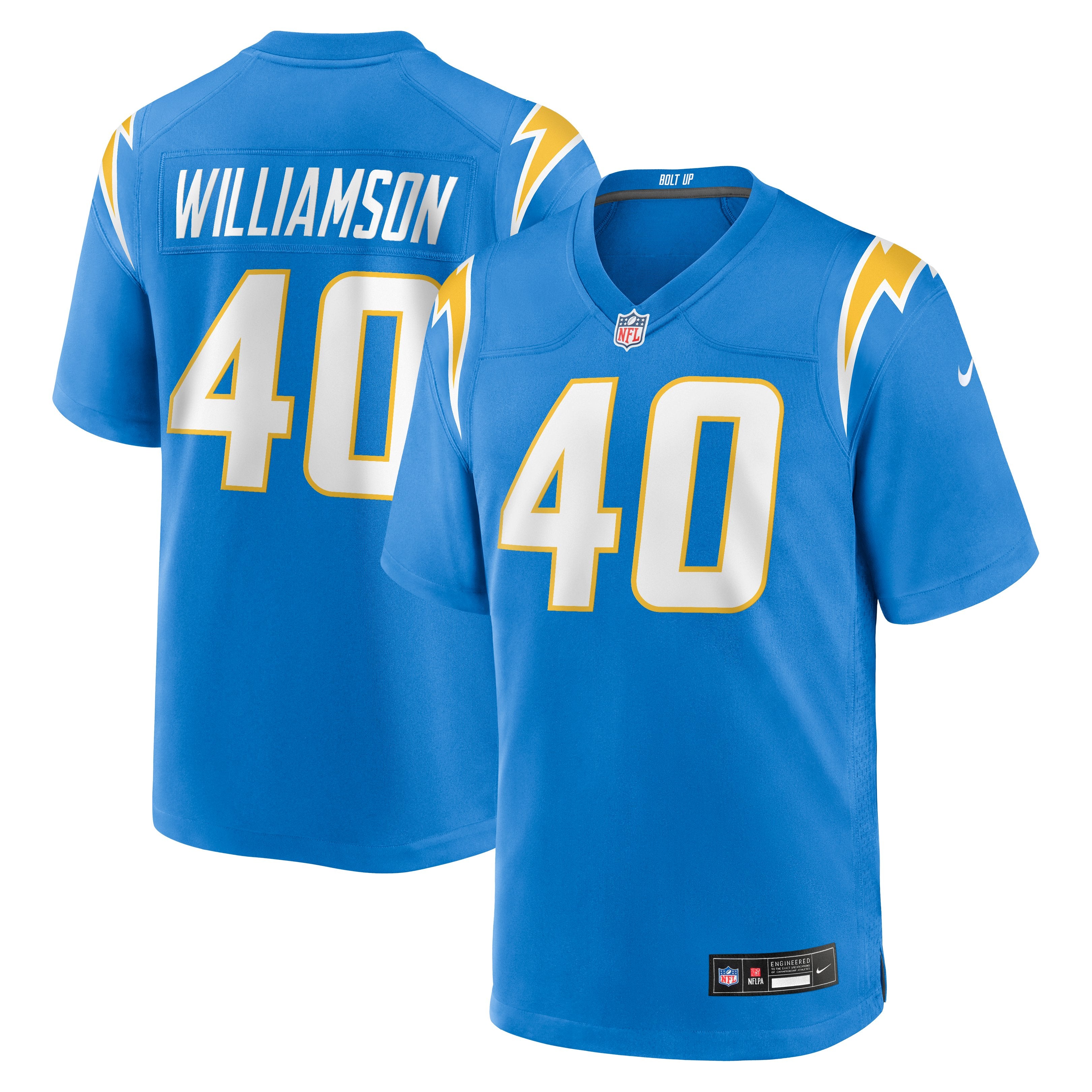 Men's Nike Kendall Williamson  Powder Blue Los Angeles Chargers Team Game Jersey