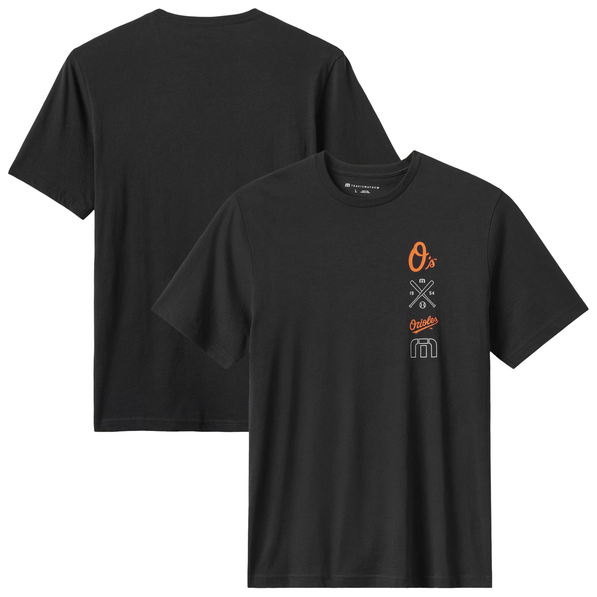 Men's TravisMathew Black Baltimore Orioles Sunset Slam 2.0 T-Shirt