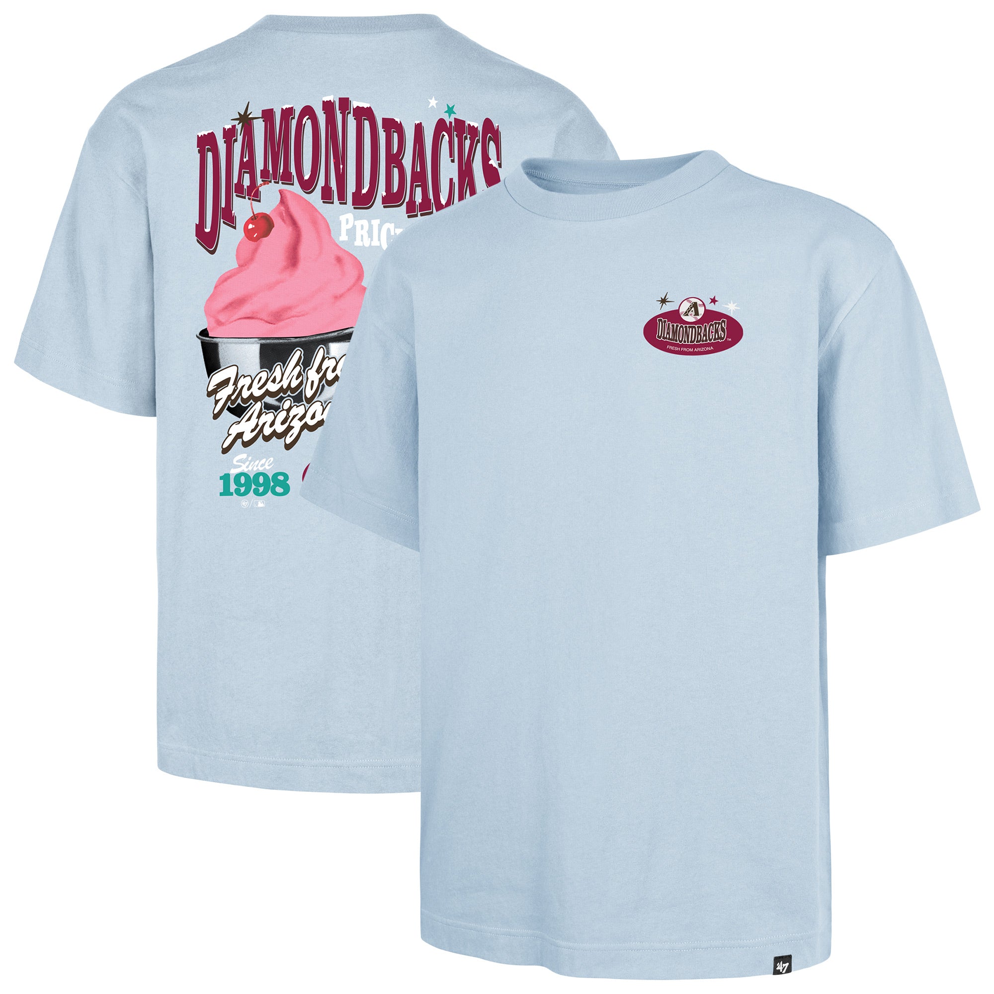 Men's '47 Light Blue Arizona Diamondbacks Ice Cream Parlor Foundation T-Shirt