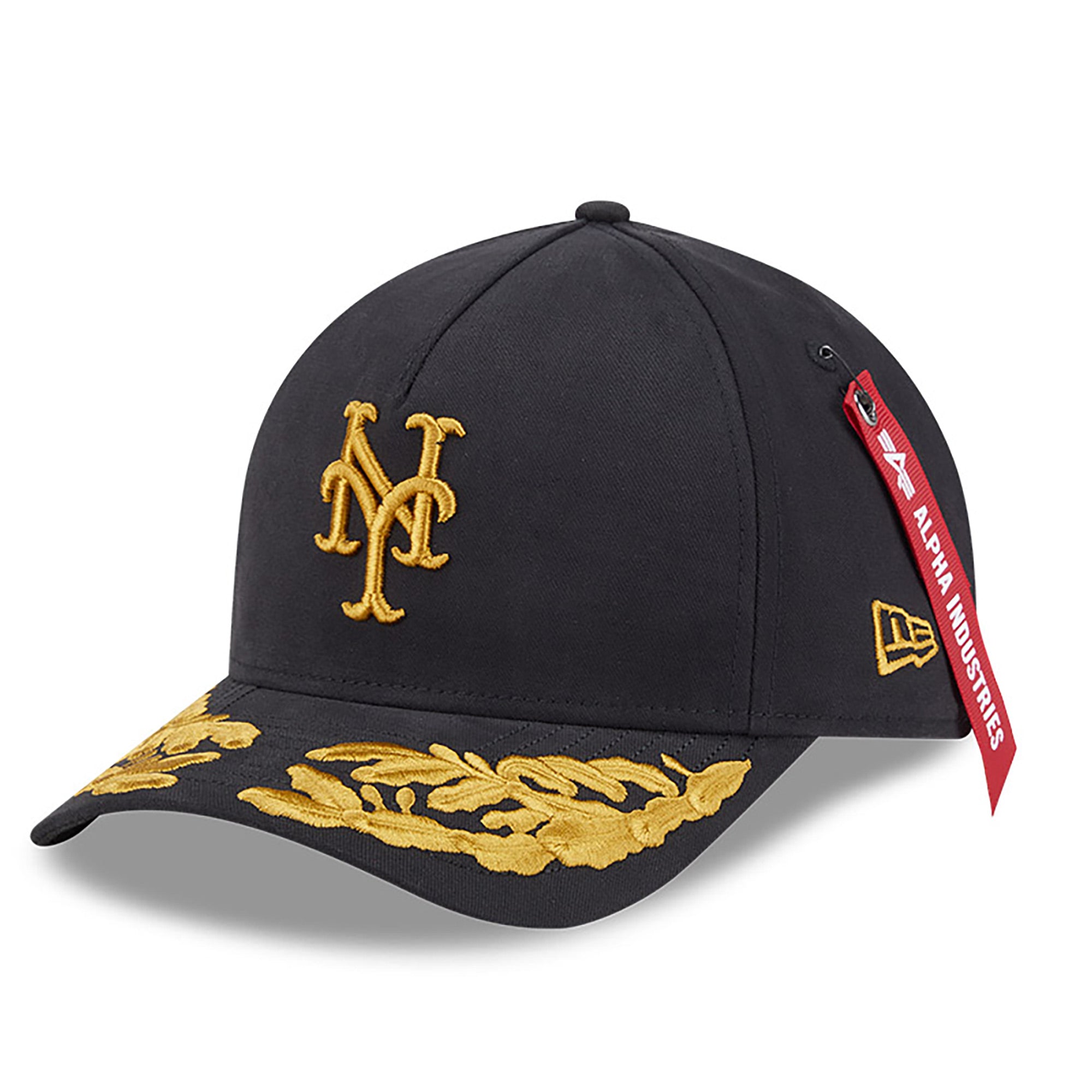 Mets Frame Men's New Era x Alpha Industries Black New York Mets A-Frame 9FORTY Ad ...