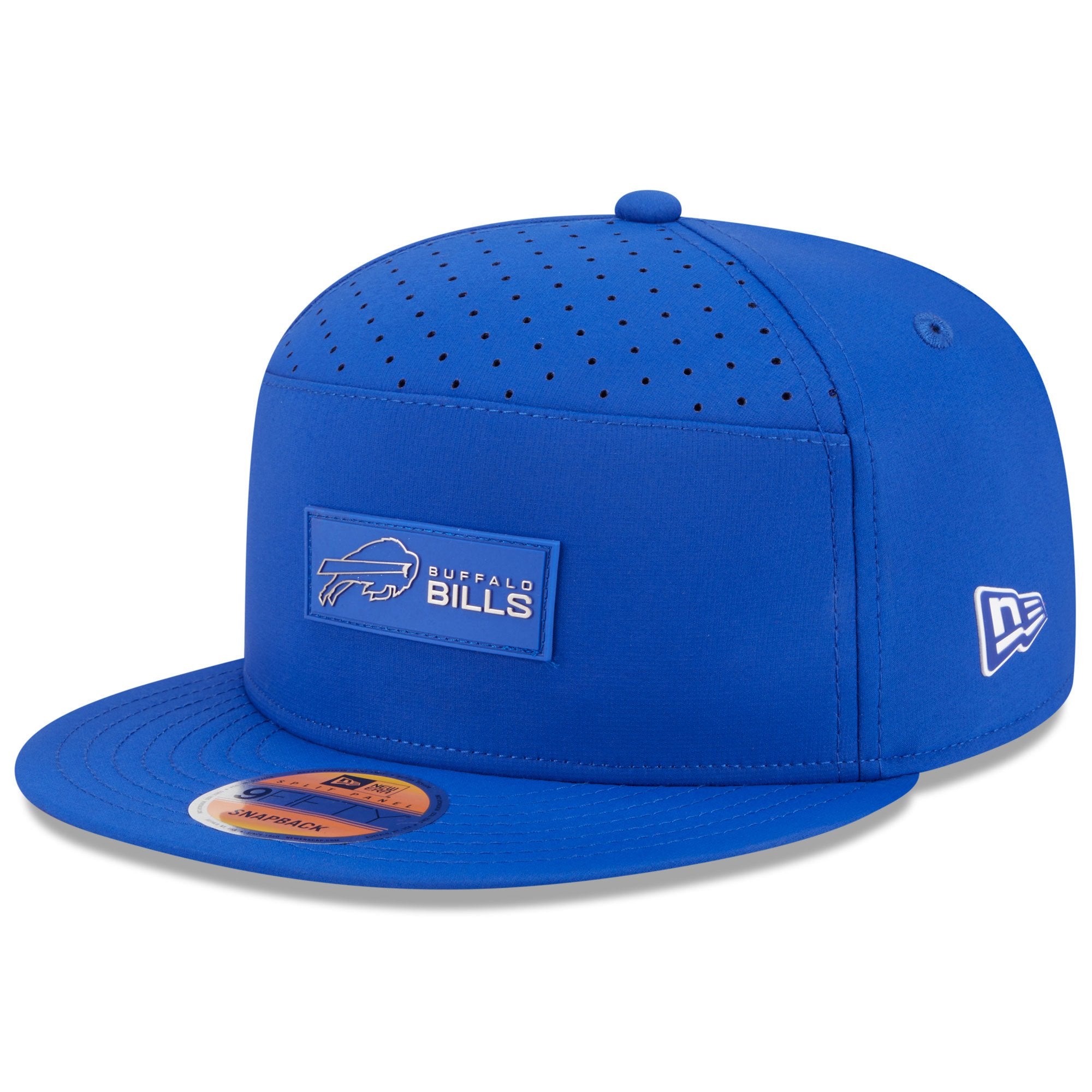 Men's New Era Royal Buffalo Bills 2025 Sideline  Split Panel 9FIFTY Snapback Hat