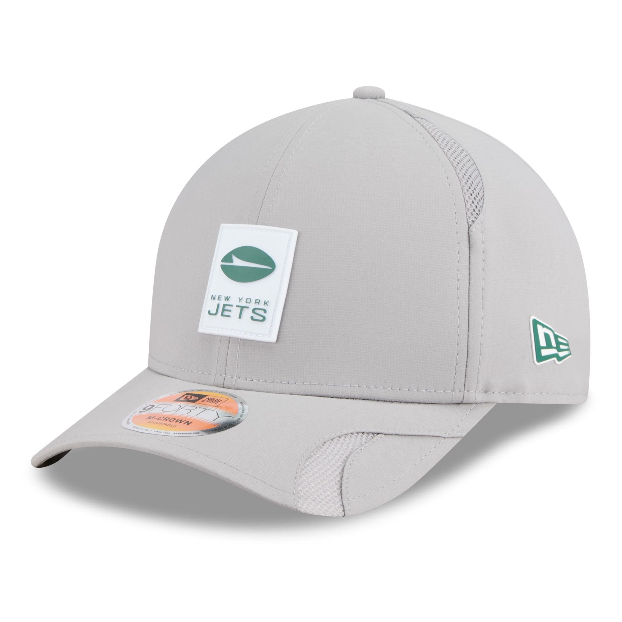 Men's New Era Gray New York Jets 2025 Sideline  M-Crown 9FORTY Adjustable Hat