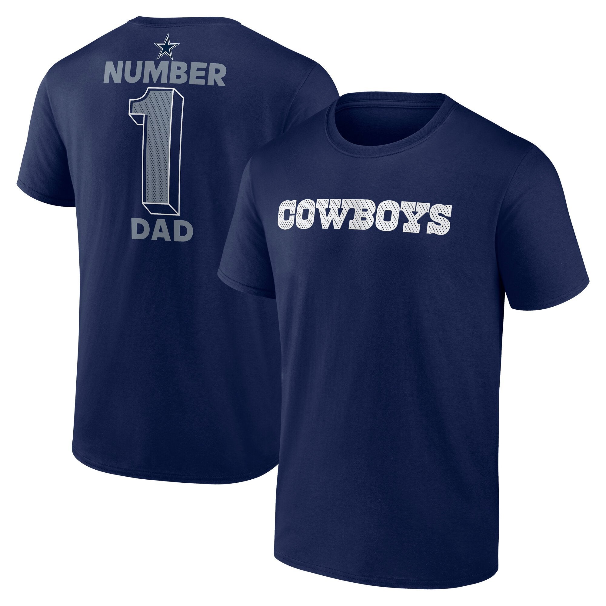 Men's Fanatics Navy Dallas Cowboys #1 Dad Jersey T-Shirt