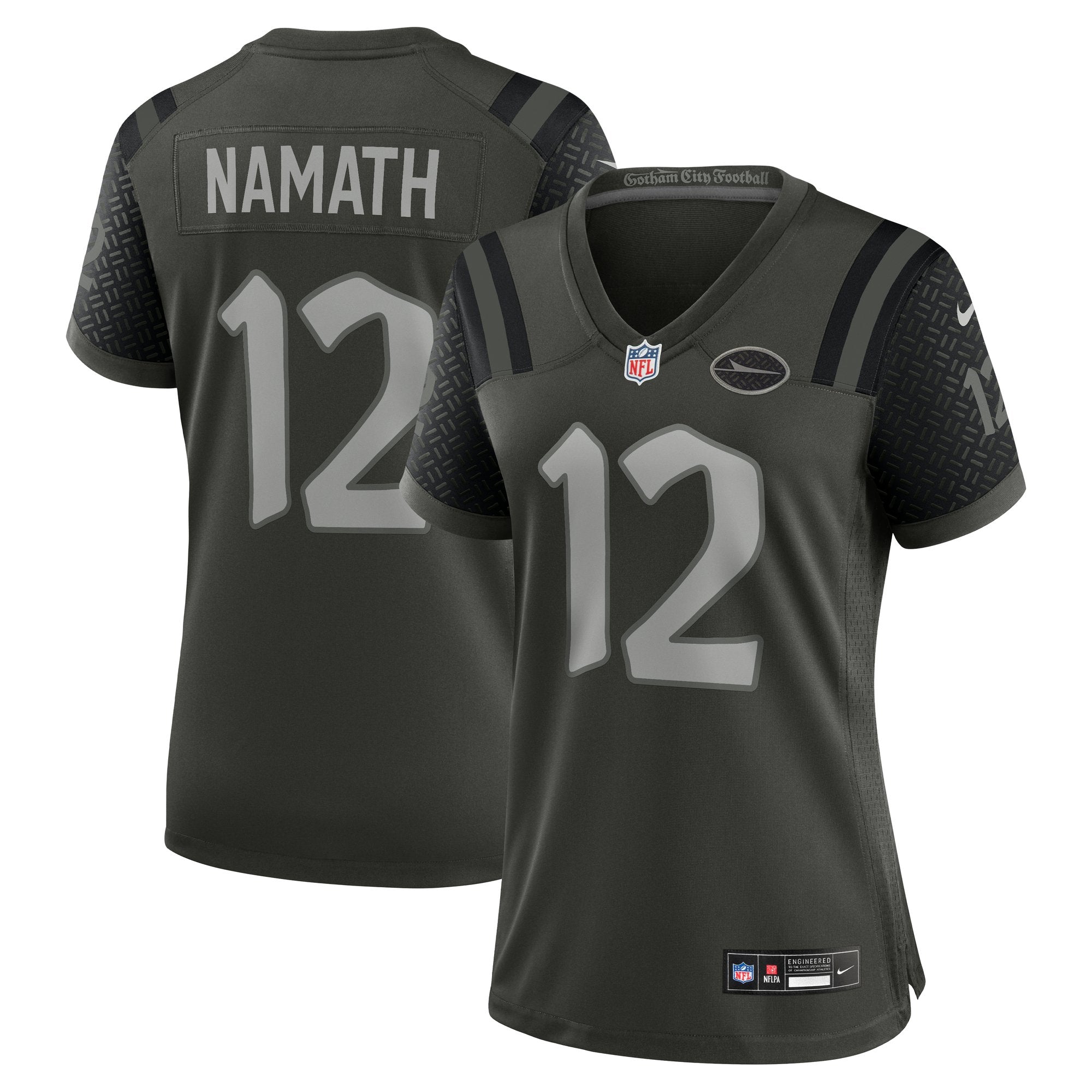 Women's Nike Joe Namath Gotham Green New York Jets 2025 Rivalries Collection Retired Player Game Jersey