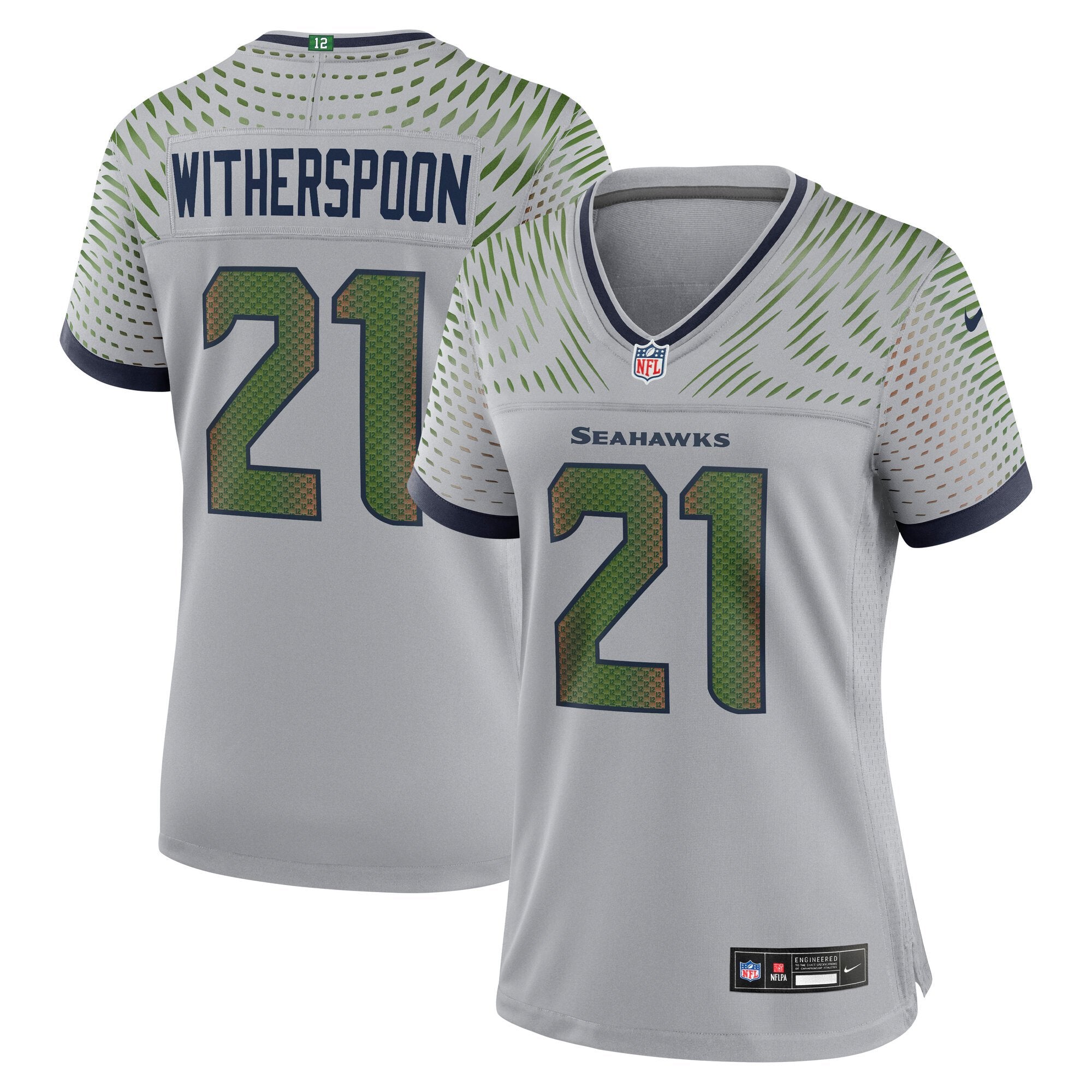 Women's Nike Devon Witherspoon Wolf Gray Seattle Seahawks 2025 Rivalries Collection Game Jersey