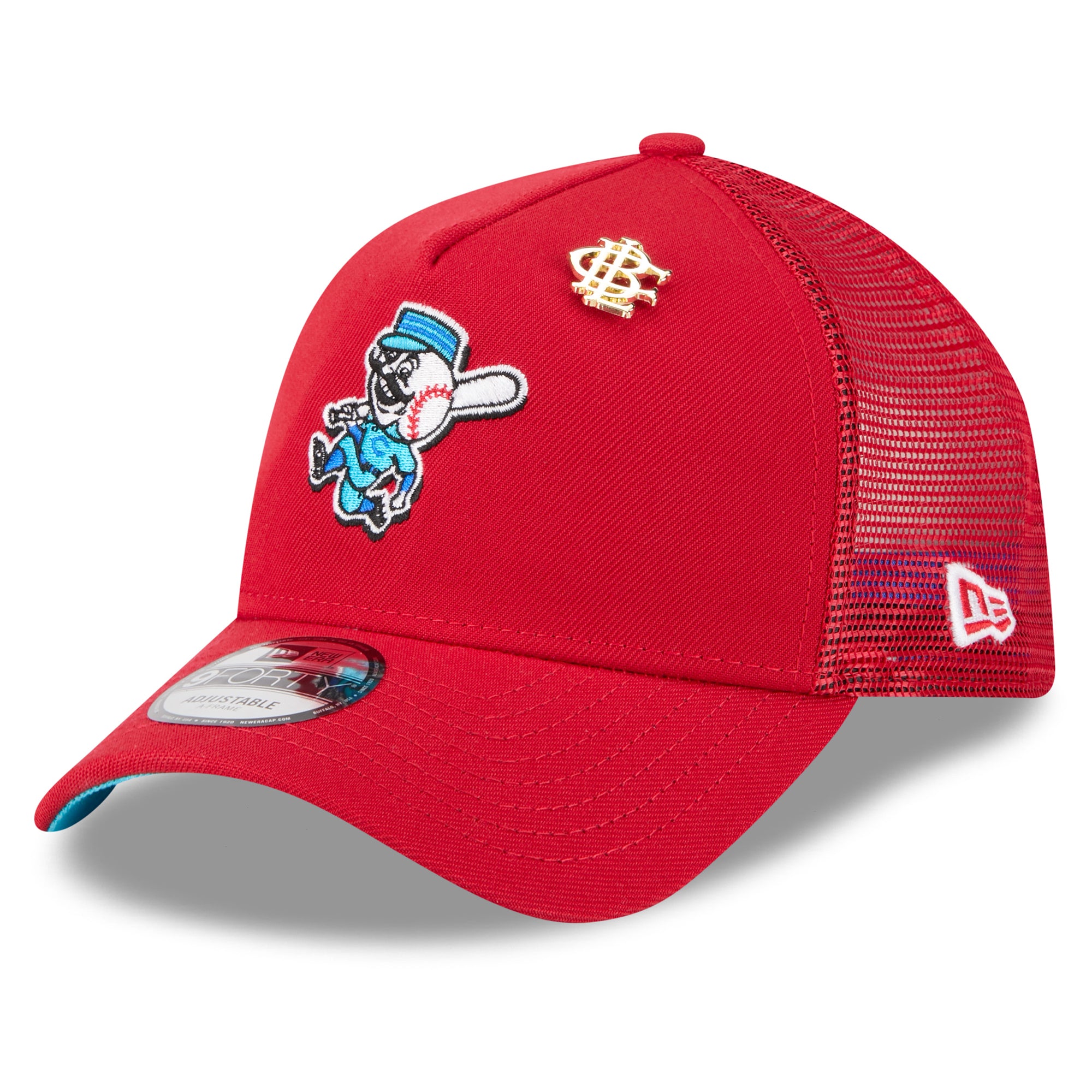 Men's New Era  Red Cincinnati Reds 2025 Big League Chew A-Frame 9FORTY Adjustable Trucker Hat