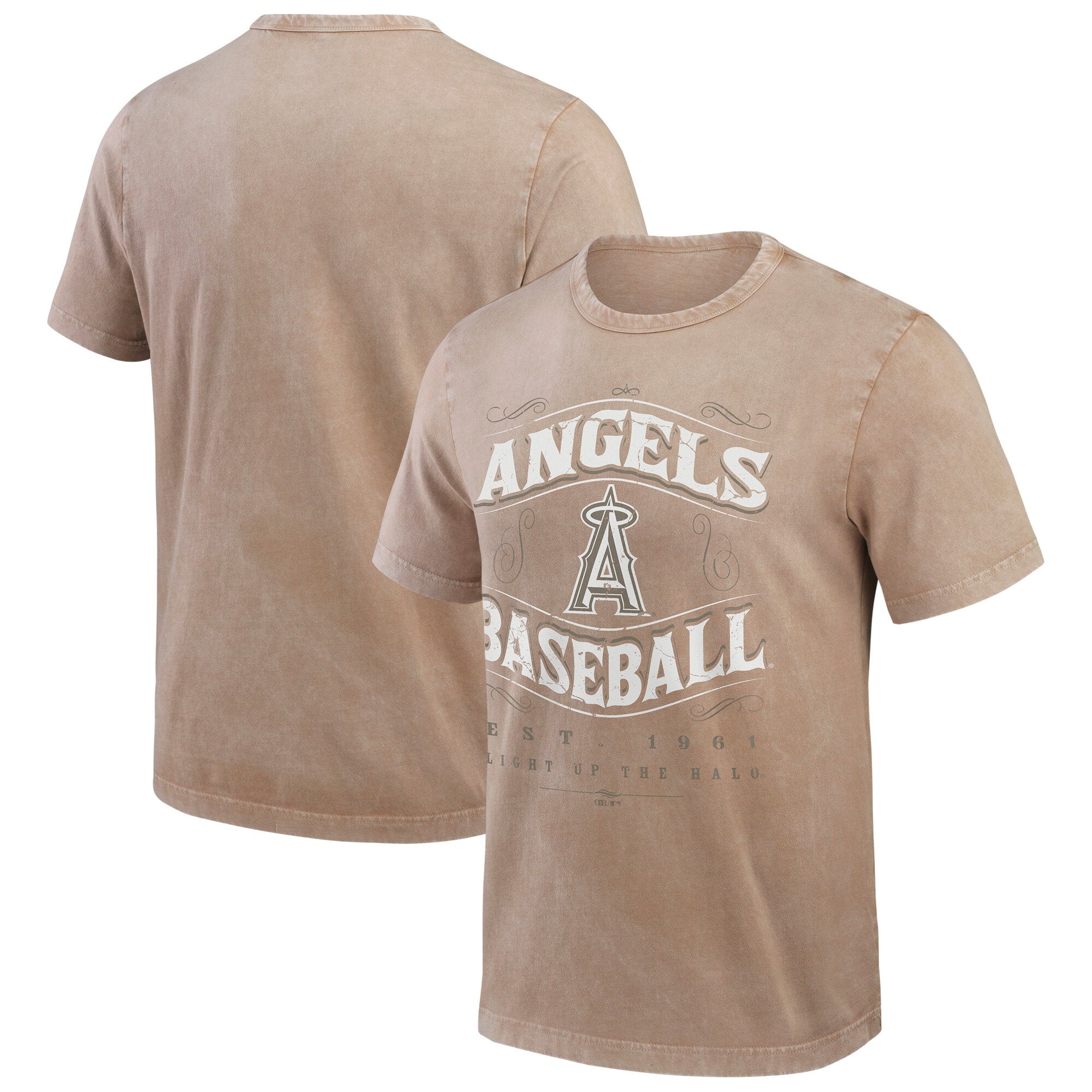 Men's Darius Rucker Collection by Fanatics Tan Los Angeles Angels Sunfaded T-Shirt