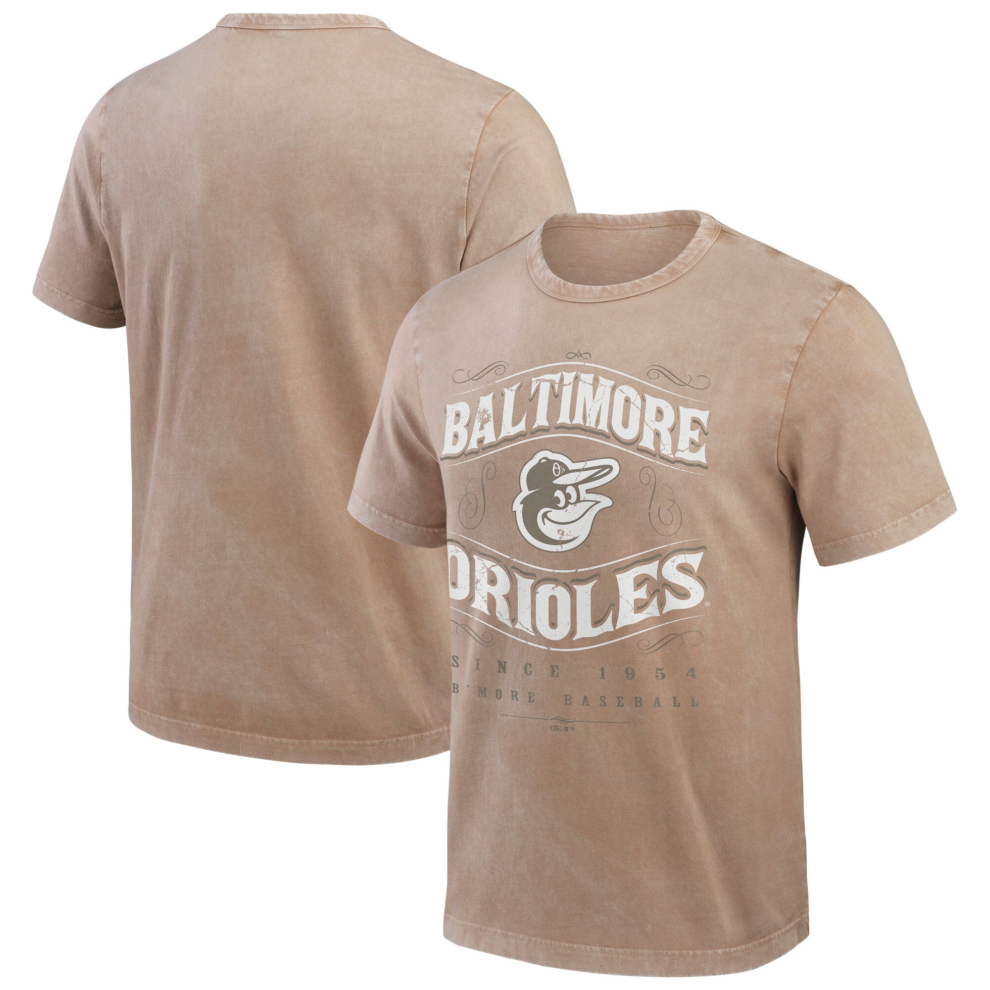 Men's Darius Rucker Collection by Fanatics Tan Baltimore Orioles Sun Faded T-Shirt