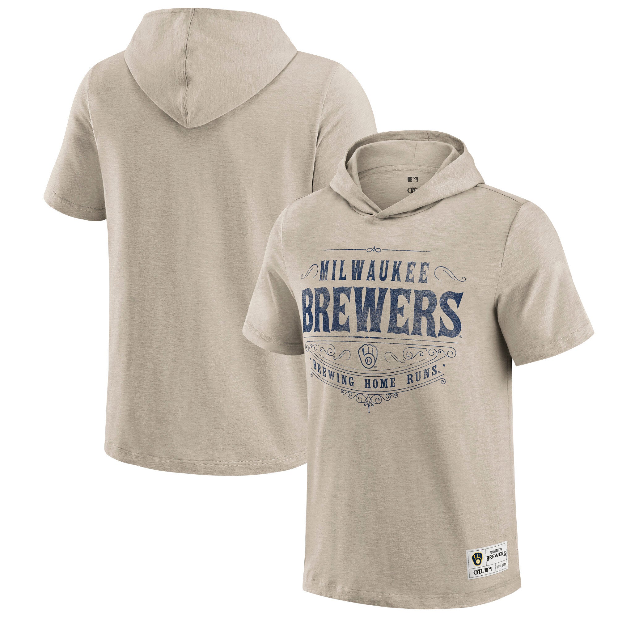 Men's Darius Rucker Collection by Fanatics Tan Milwaukee Brewers Hooded T-Shirt