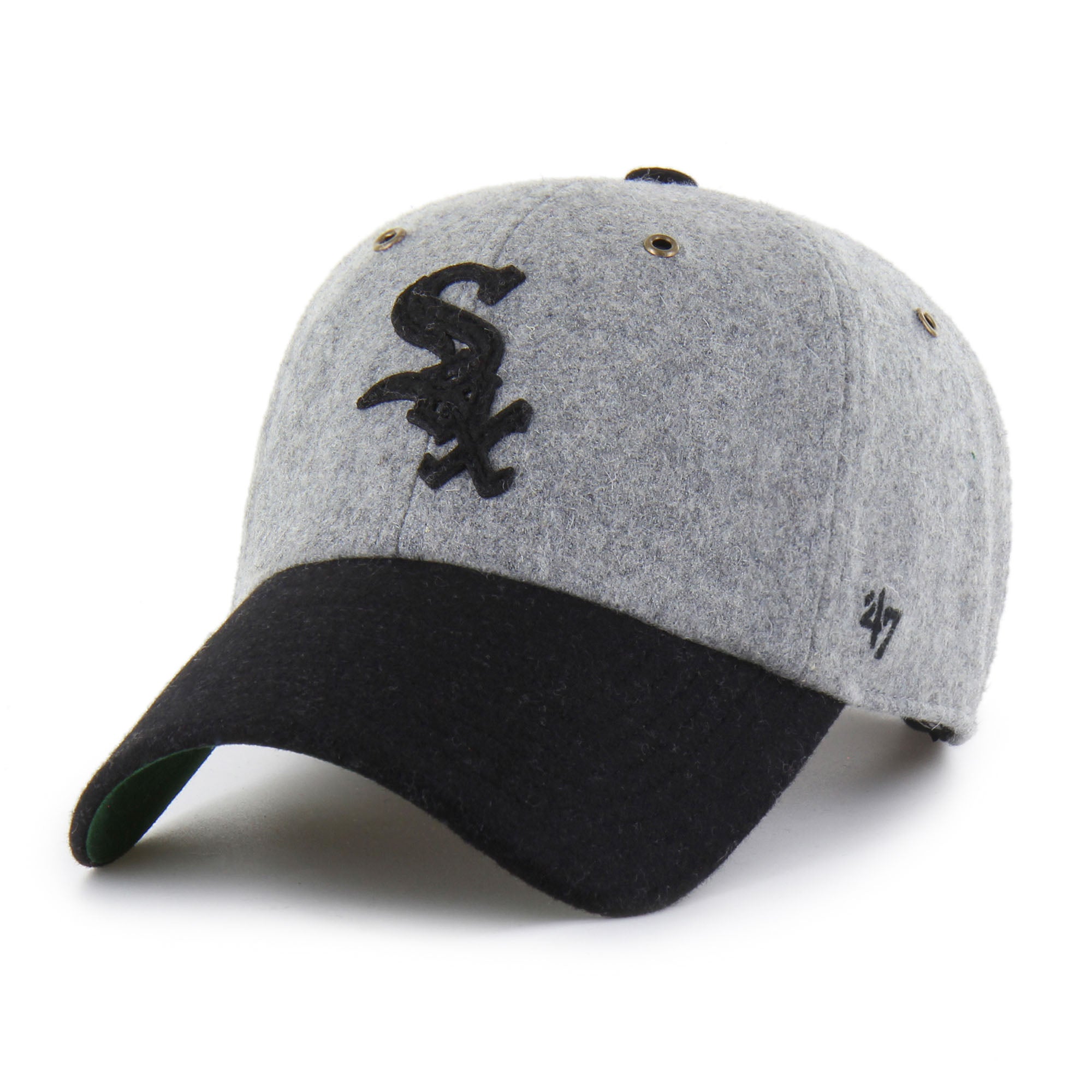 Men's '47  Gray/Black Chicago White Sox Golden Age Wool Clean Up Adjustable Hat